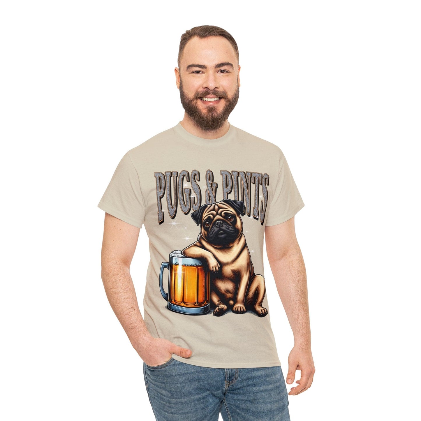 Pugs And Pints Graphic Tee Graphic Tees Australia Graphic T-Shirt Australia -  Cool Graphic T-Shirts Online -  Pugs And Pints T-Shirt | Frothies T-Shirt Australia