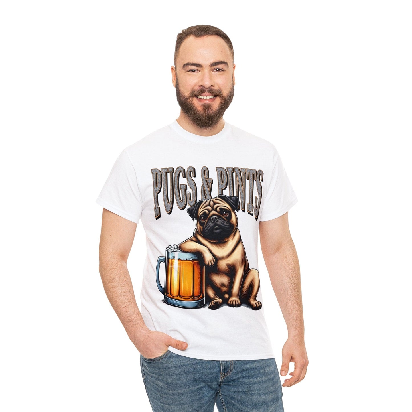 Pugs And Pints Graphic Tee Graphic Tees Australia Graphic T-Shirt Australia -  Cool Graphic T-Shirts Online -  Pugs And Pints T-Shirt | Frothies T-Shirt Australia