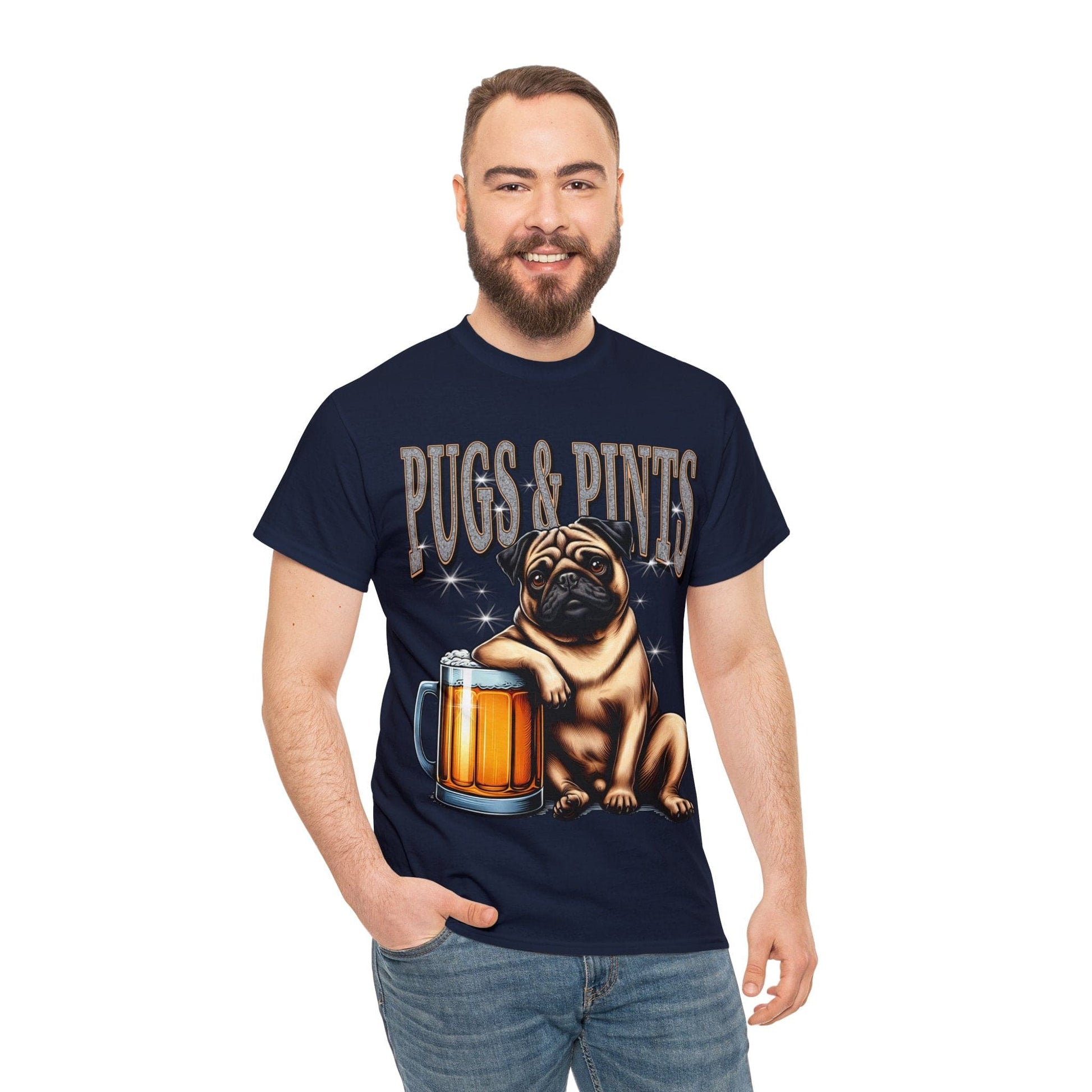 Pugs And Pints Graphic Tee Graphic Tees Australia Graphic T-Shirt Australia -  Cool Graphic T-Shirts Online -  Pugs And Pints T-Shirt | Frothies T-Shirt Australia