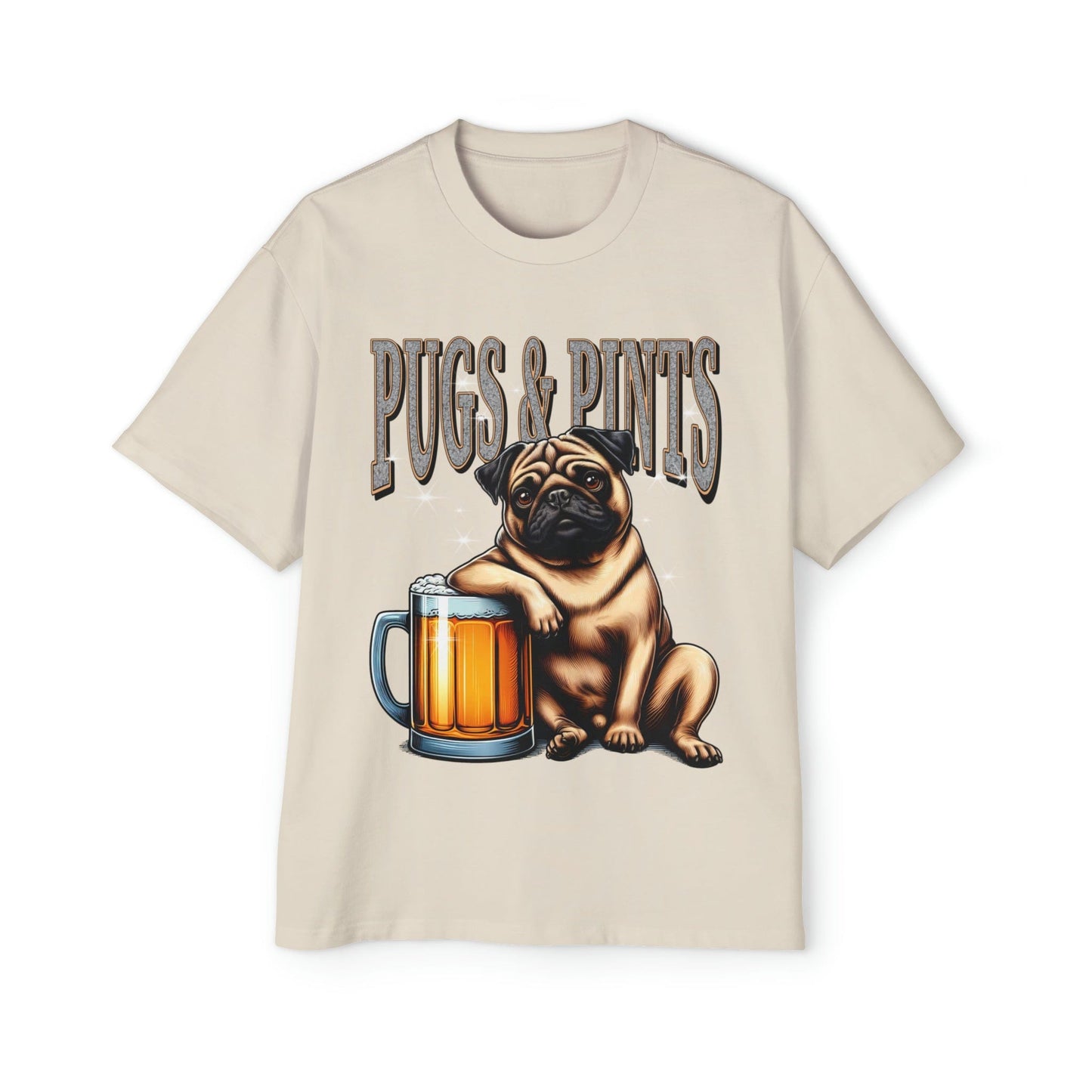 Pugs And Pints Oversized Tee Graphic Tees Australia Graphic T-Shirt Australia -  Cool Graphic T-Shirts Online -  Pugs And Pints Oversized Tee | Frothies Graphic T-Shirt Australia