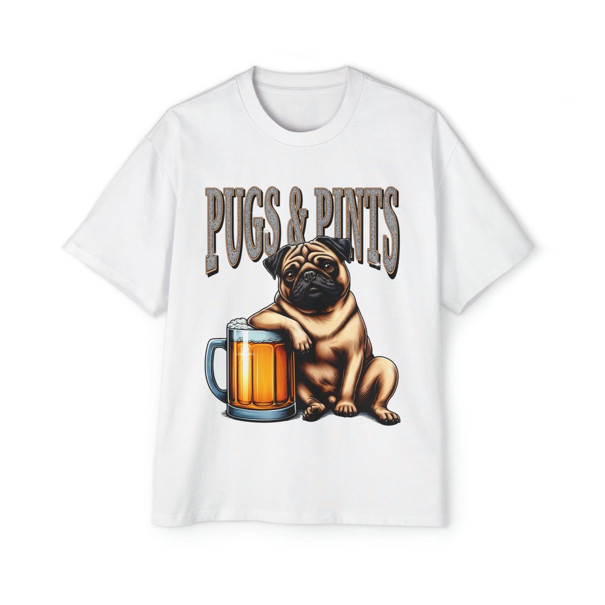 Pugs And Pints Oversized Tee Graphic Tees Australia Graphic T-Shirt Australia -  Cool Graphic T-Shirts Online -  Pugs And Pints Oversized Tee | Frothies Graphic T-Shirt Australia