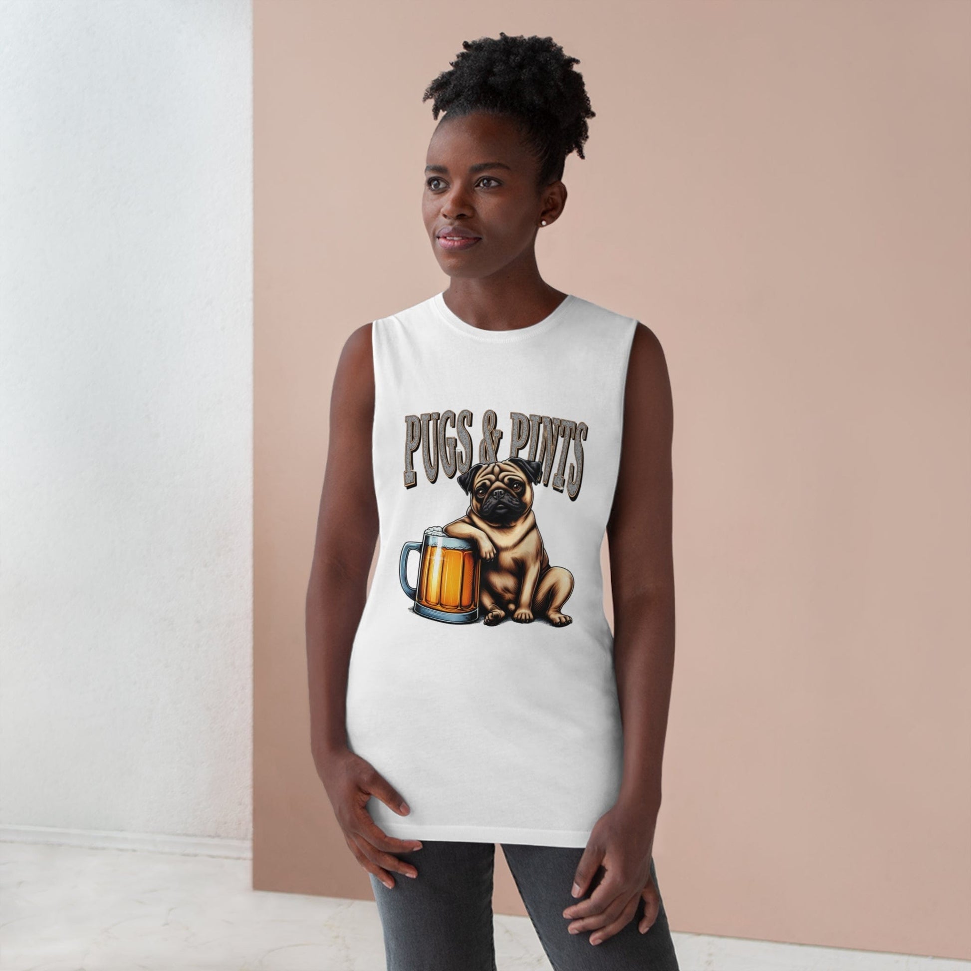 Pugs And Pints Tank Top Graphic Tees Australia Graphic T-Shirt Australia -  Cool Graphic T-Shirts Online -  Pugs And Pints Tank Top | Pub Dog T-Shirts Australia