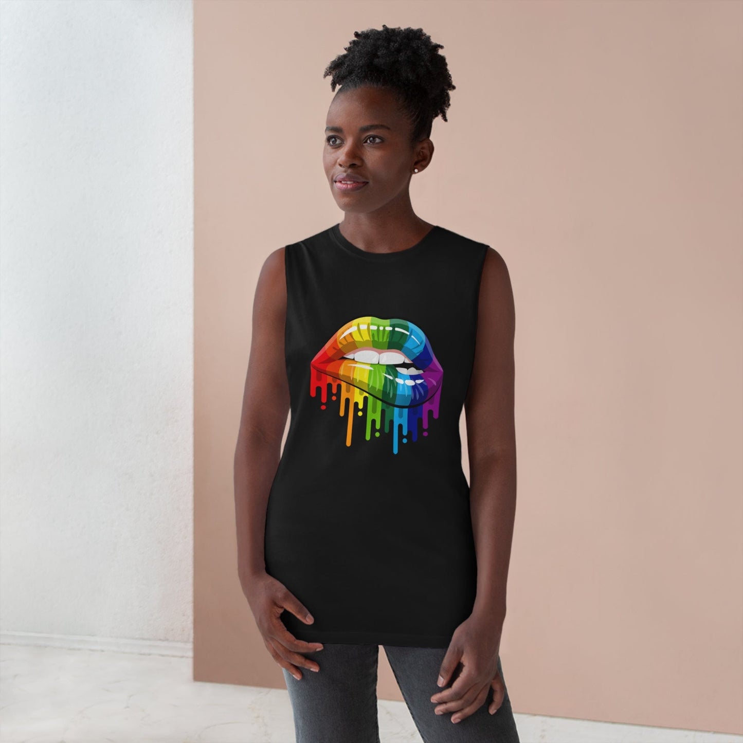 Rainbow Pride Lips Tank Top Graphic Tees Australia Graphic T-Shirt Australia -  Cool Graphic T-Shirts Online -  Rainbow Pride Lips Tank Top | Pride Tank Tops & Singlets Australia