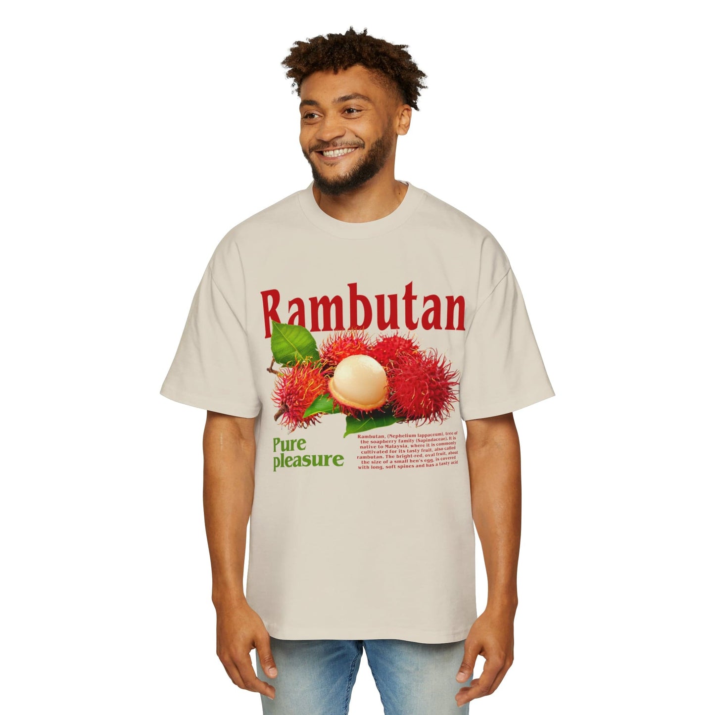 Rambutan Oversized Tee Graphic Tees Australia Ecru / S Graphic T-Shirt Australia -  Cool Graphic T-Shirts Online -  Rambutan Oversized Tee | Vintage Oversized T-Shirts Australia