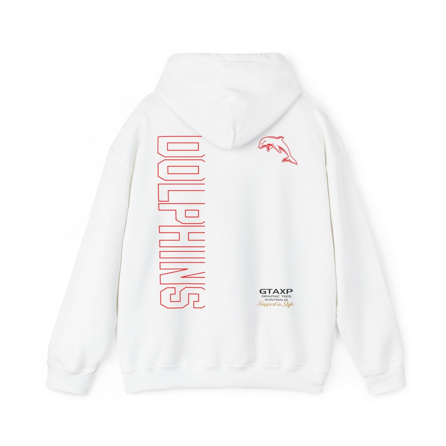 Redcliffe Dolphins Duo Hoodie Printify Graphic T-Shirt Australia -  Cool Graphic T-Shirts Online - 