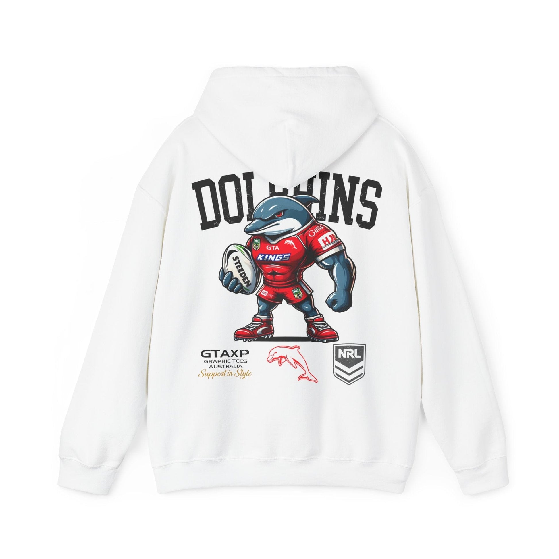 Redcliffe Dolphins Phinny Hoodie Printify Graphic T-Shirt Australia -  Cool Graphic T-Shirts Online - 