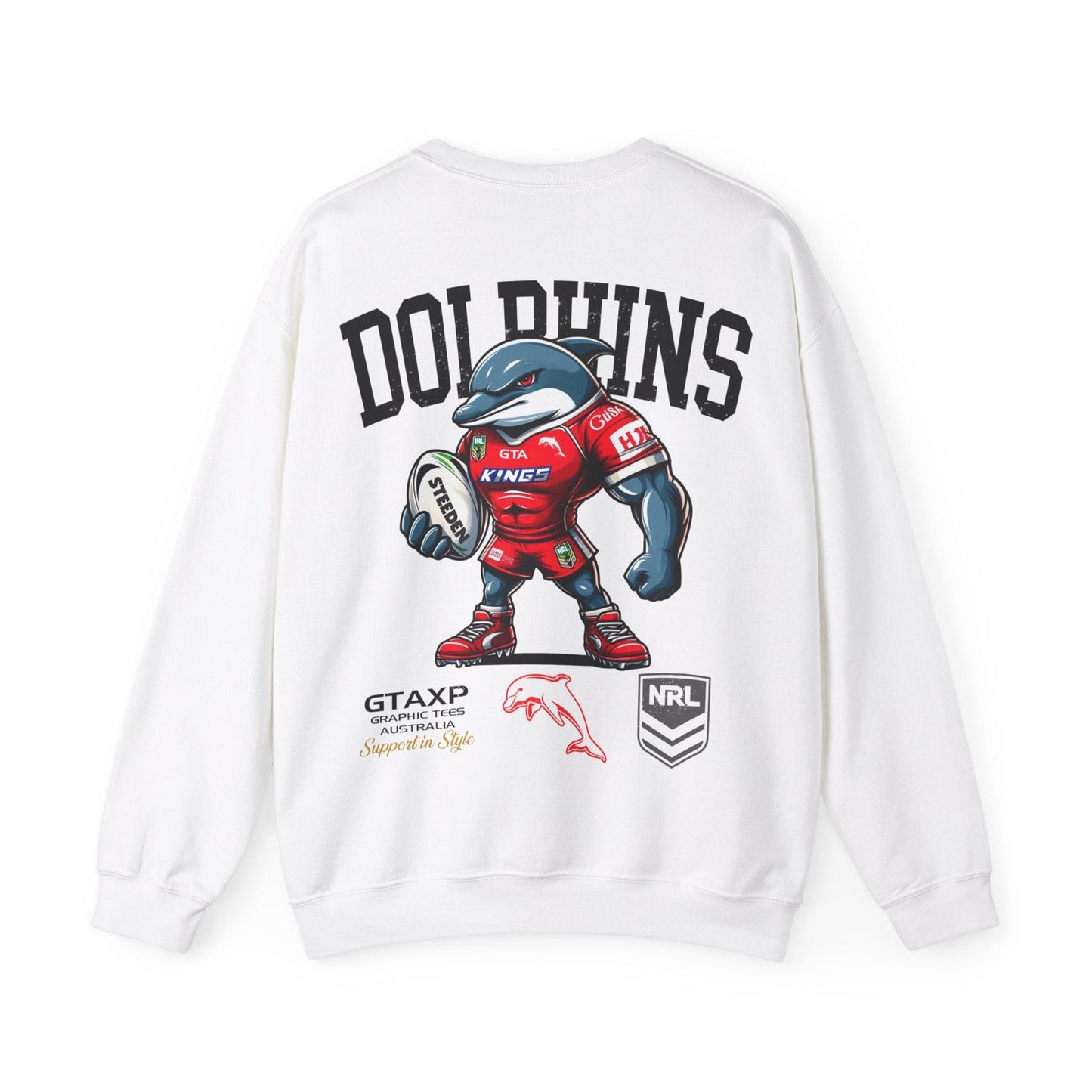 Redcliffe Dolphins Phinny Jumper Printify Graphic T-Shirt Australia -  Cool Graphic T-Shirts Online - 