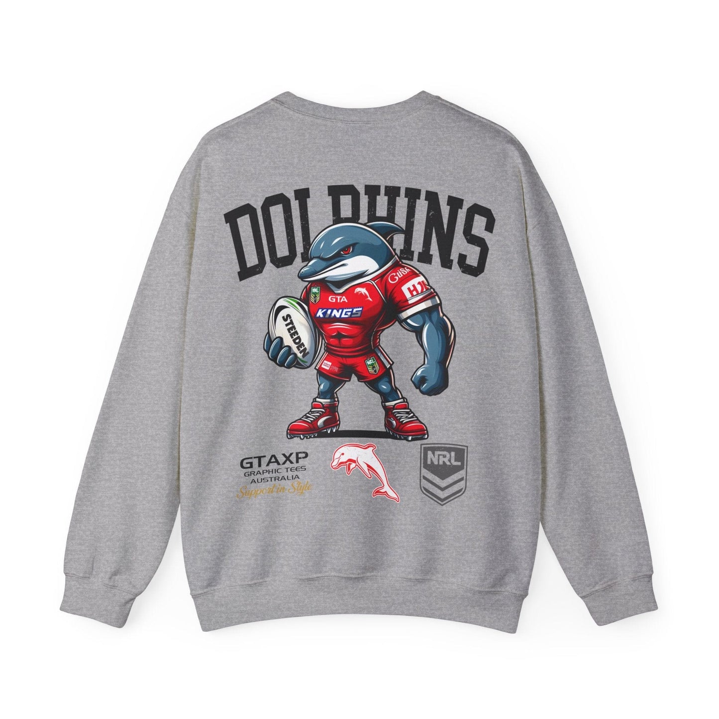 Redcliffe Dolphins Phinny Jumper Printify Graphic T-Shirt Australia -  Cool Graphic T-Shirts Online - 