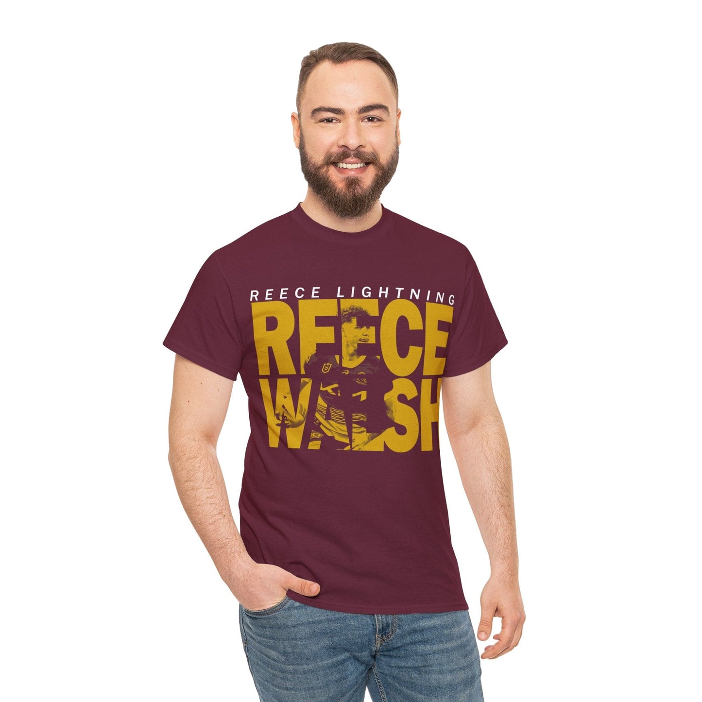 Reece Lightning Graphic Tee Graphic Tees Australia Maroon / S Graphic T-Shirt Australia -  Cool Graphic T-Shirts Online -  Reece Lightning T-Shirt | Cool Graphic T-Shirts Online Australia