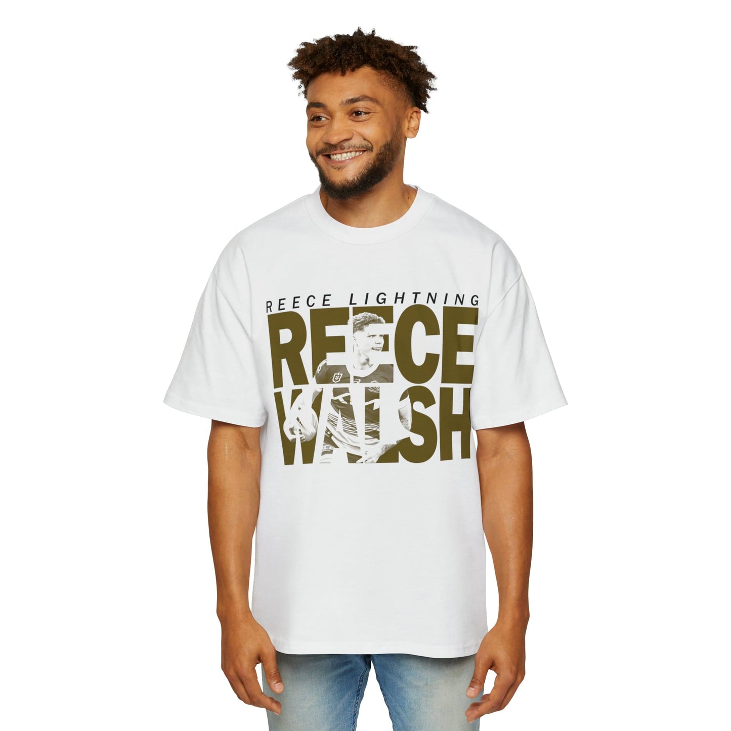 Reece Lightning Oversized Tee Graphic Tees Australia White / S Graphic T-Shirt Australia -  Cool Graphic T-Shirts Online -  Reece Lightning Oversized Tee | Buy Graphic T-Shirts Australia