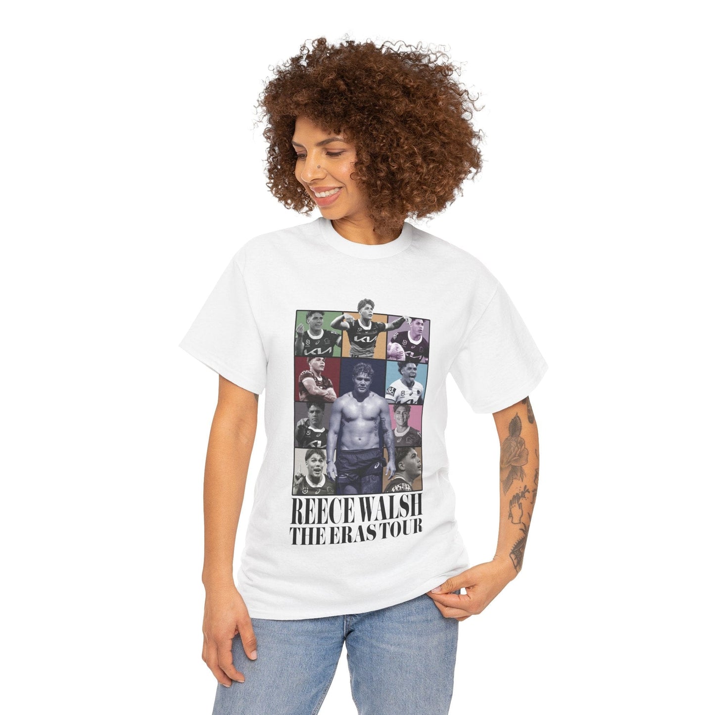 Reece Walsh Eras Tour Graphic Tee Graphic Tees Australia White / S Graphic T-Shirt Australia -  Cool Graphic T-Shirts Online -  Reece Walsh Eras Tour T-Shirt | Reece Walsh Merchandise