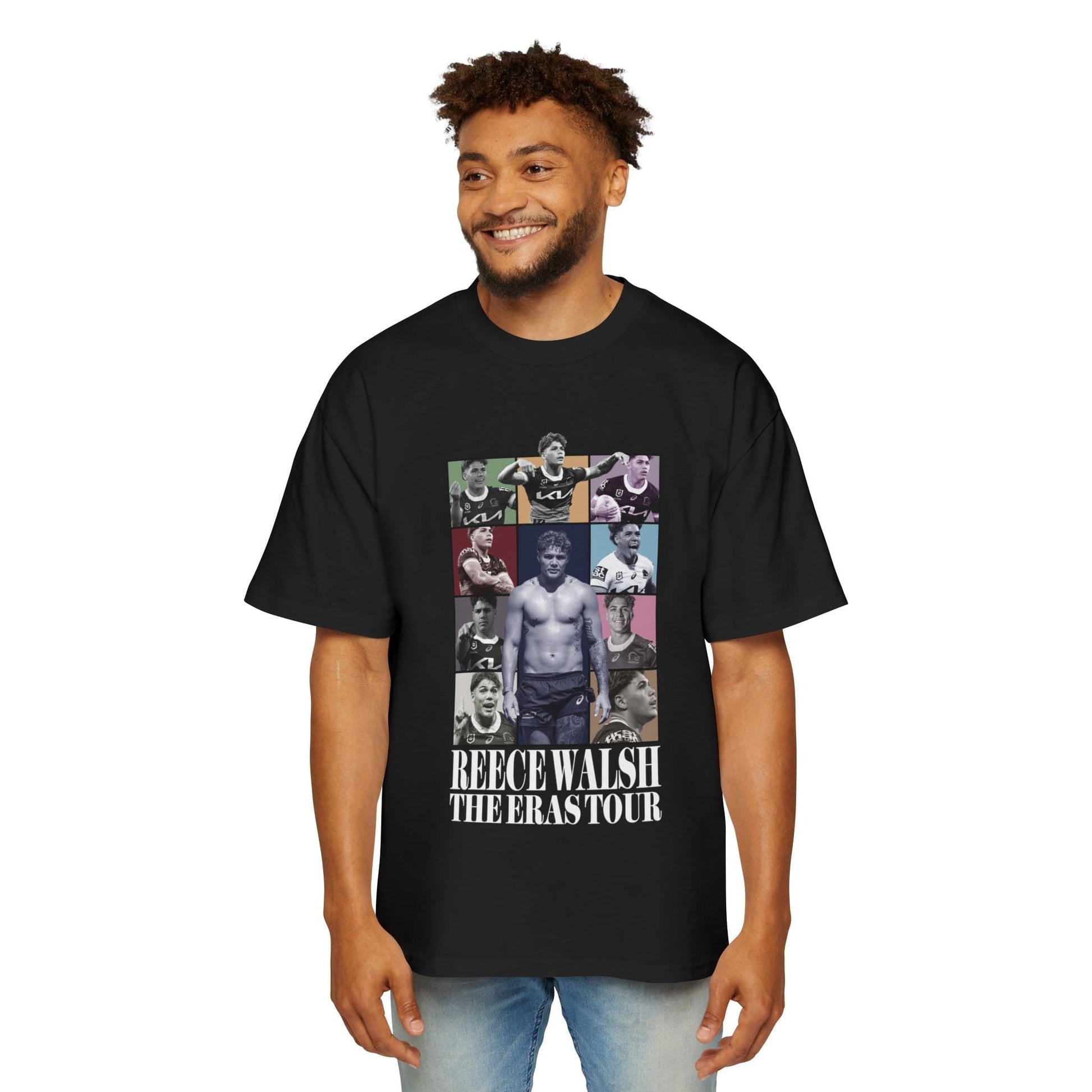 Reece Walsh Eras Tour Oversized Tee Graphic Tees Australia Black / S Graphic T-Shirt Australia -  Cool Graphic T-Shirts Online -  Reece Walsh Eras Tour Oversized Tee | Reece Walsh Merch