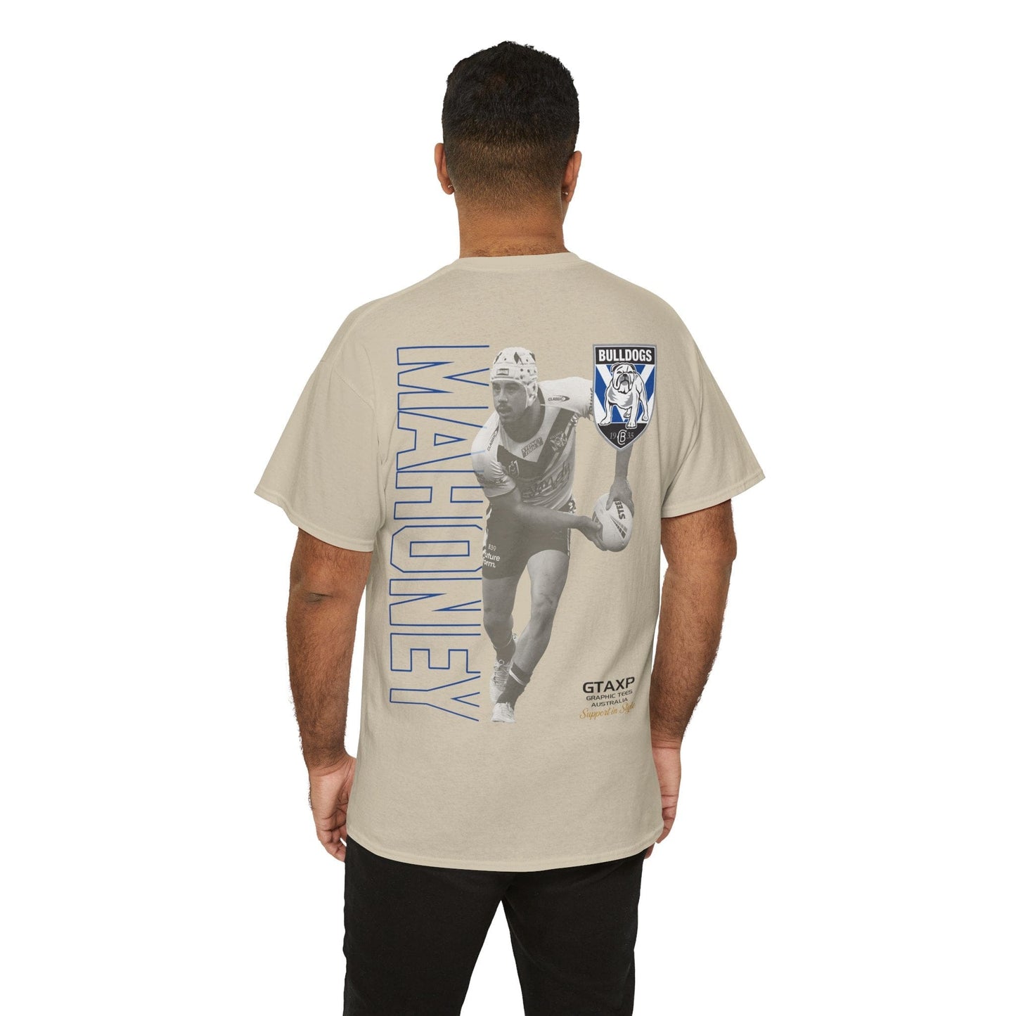 Reed Mahoney Bulldogs Duo Graphic Tee Graphic Tees Australia Sand / S Graphic T-Shirt Australia -  Cool Graphic T-Shirts Online -  Reed Mahoney Bulldogs Duo T-Shirt | Canterbury Bulldogs T-Shirt