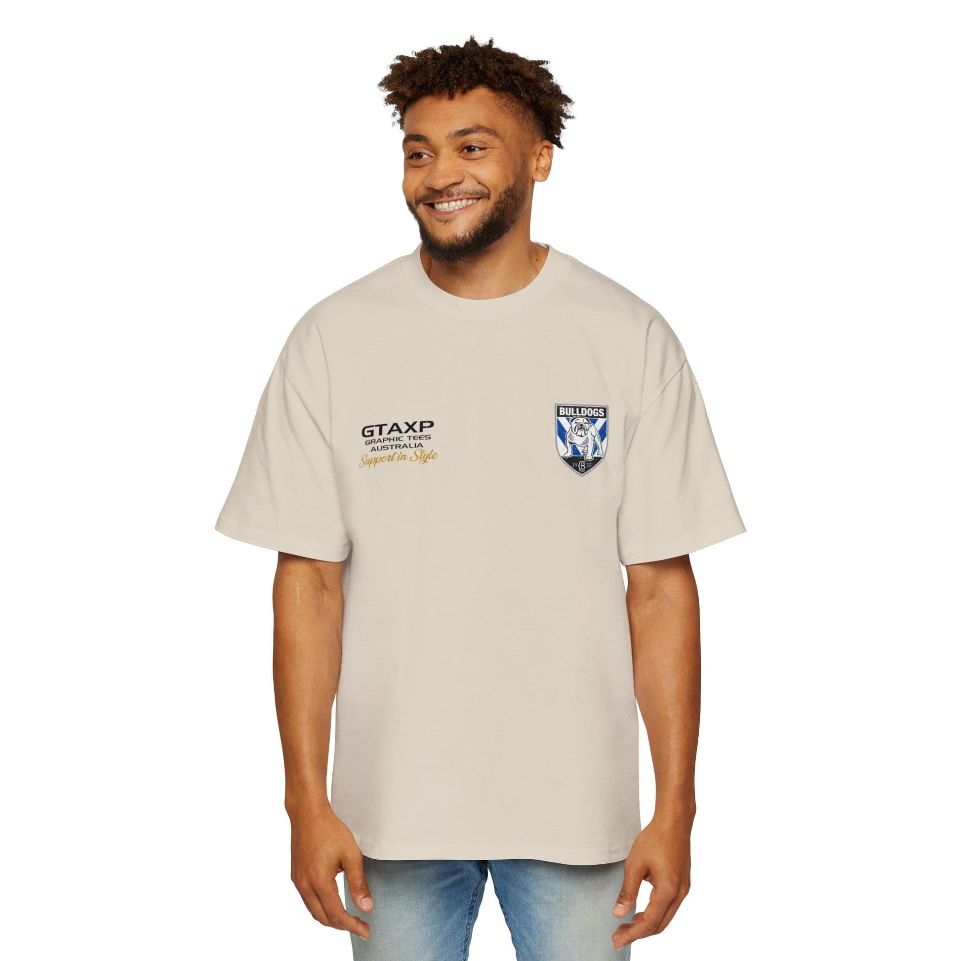 Reed Mahoney Bulldogs Duo Oversized Tee Graphic Tees Australia Graphic T-Shirt Australia -  Cool Graphic T-Shirts Online -  Reed Mahoney Bulldogs Duo Oversized Tee | League Tees Au