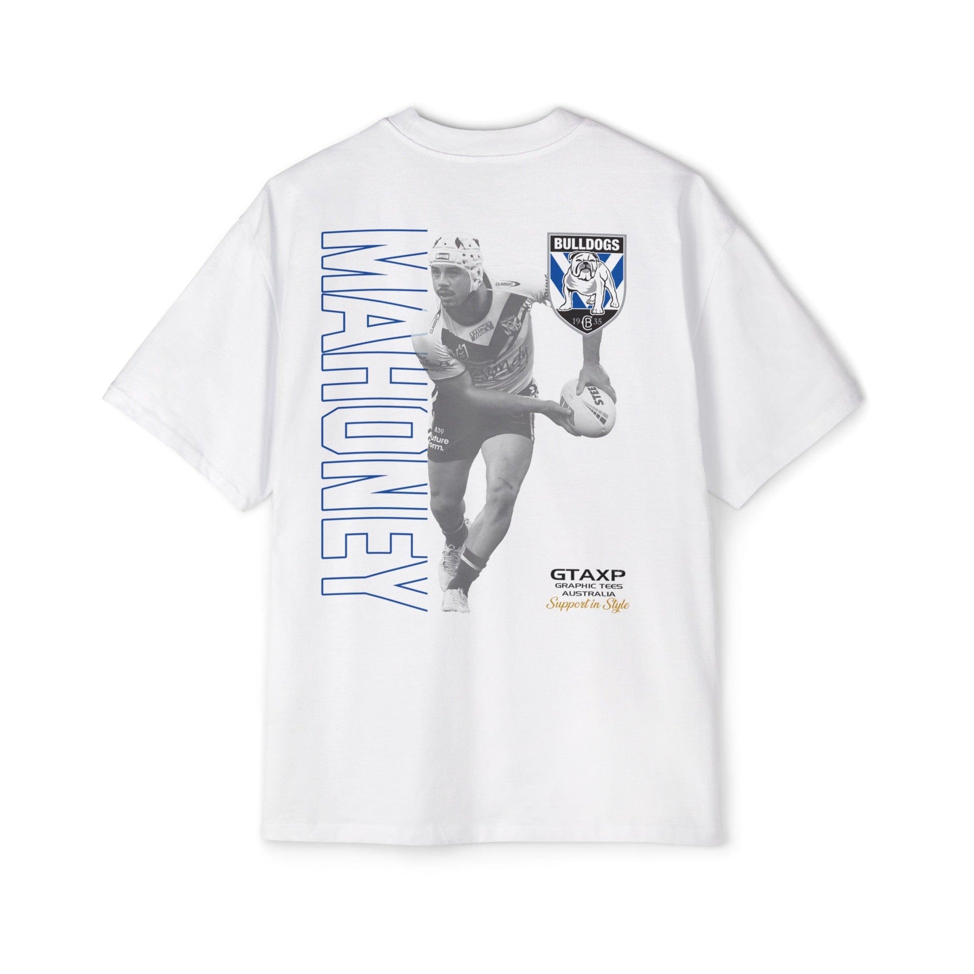 Reed Mahoney Bulldogs Duo Oversized Tee Graphic Tees Australia Graphic T-Shirt Australia -  Cool Graphic T-Shirts Online -  Reed Mahoney Bulldogs Duo Oversized Tee | League Tees Au