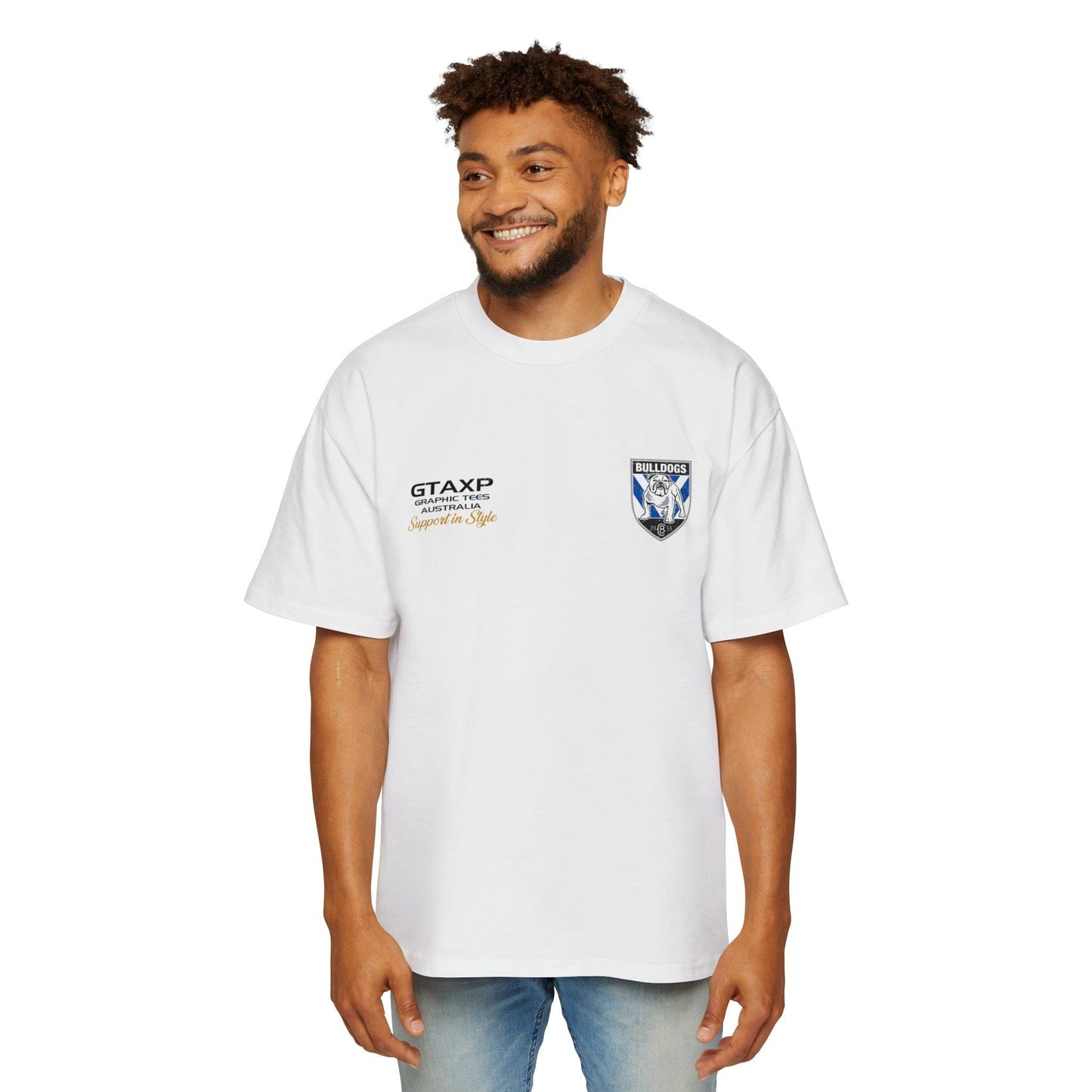 Reed Mahoney Bulldogs Duo Oversized Tee Graphic Tees Australia Graphic T-Shirt Australia -  Cool Graphic T-Shirts Online -  Reed Mahoney Bulldogs Duo Oversized Tee | League Tees Au