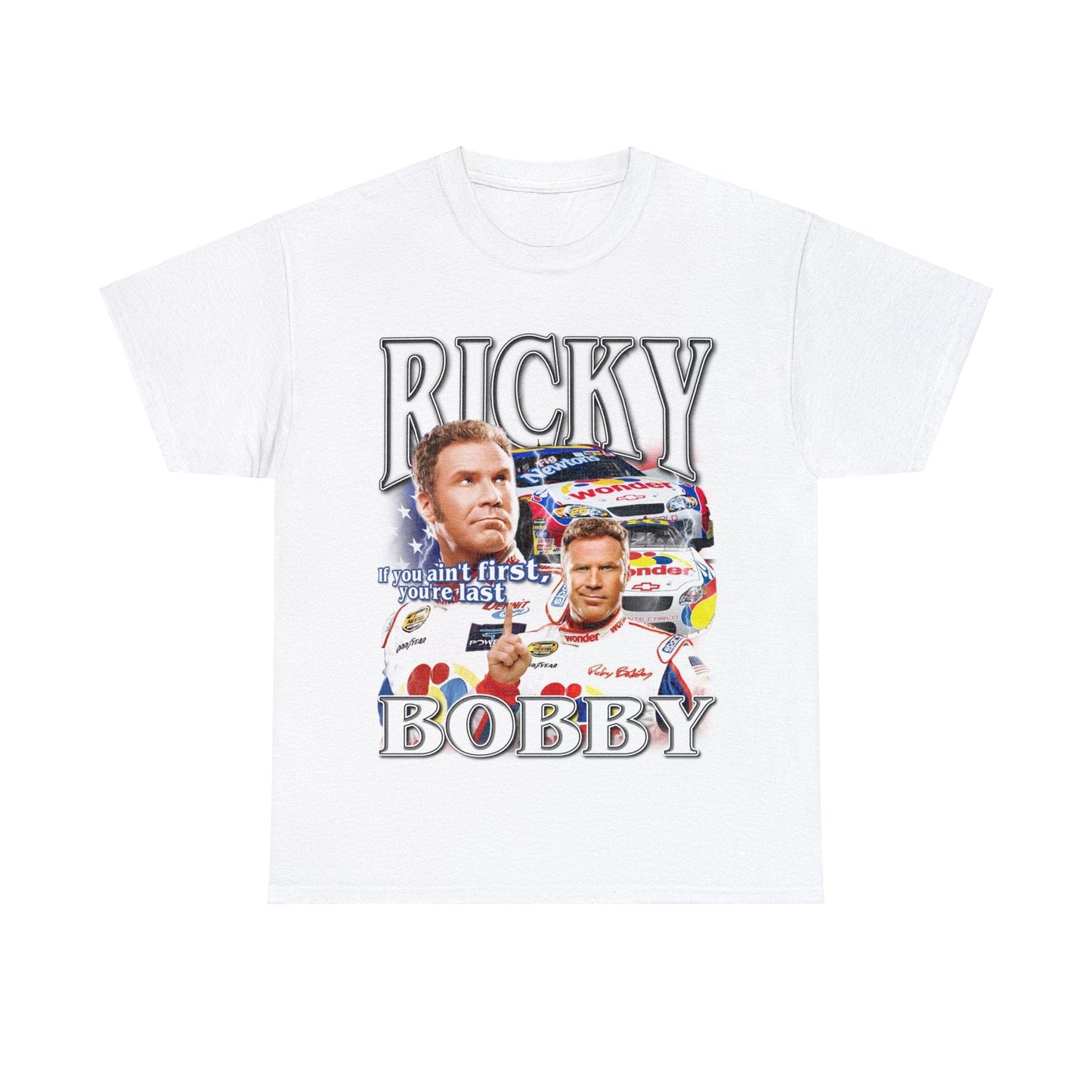 Ricky Bobby Graphic Tee Graphic Tees Australia White / S Graphic T-Shirt Australia -  Cool Graphic T-Shirts Online - 