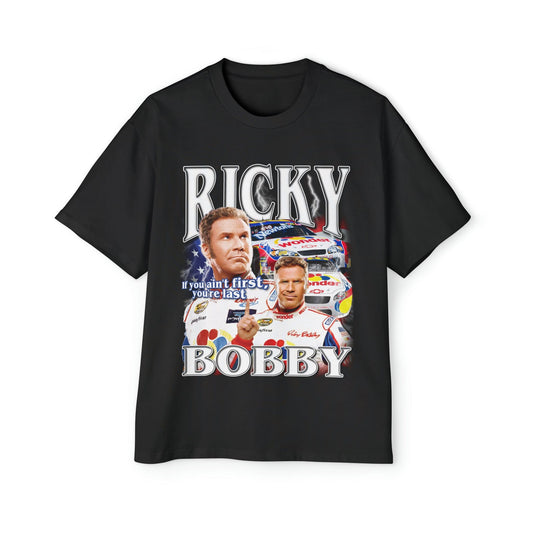 Ricky Bobby Oversized Tee Graphic Tees Australia Black / S Graphic T-Shirt Australia -  Cool Graphic T-Shirts Online - 