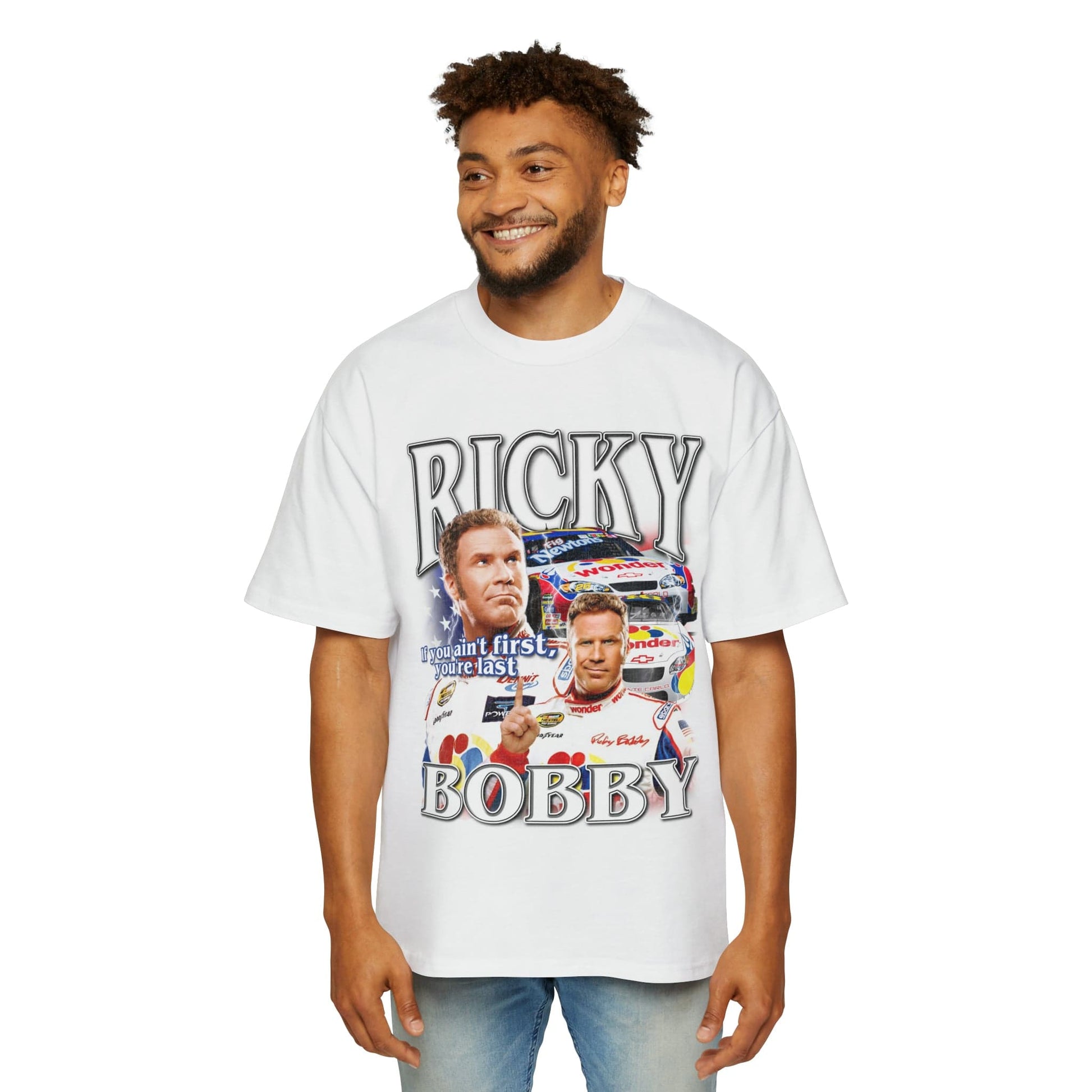 Ricky Bobby Oversized Tee Graphic Tees Australia Graphic T-Shirt Australia -  Cool Graphic T-Shirts Online - 