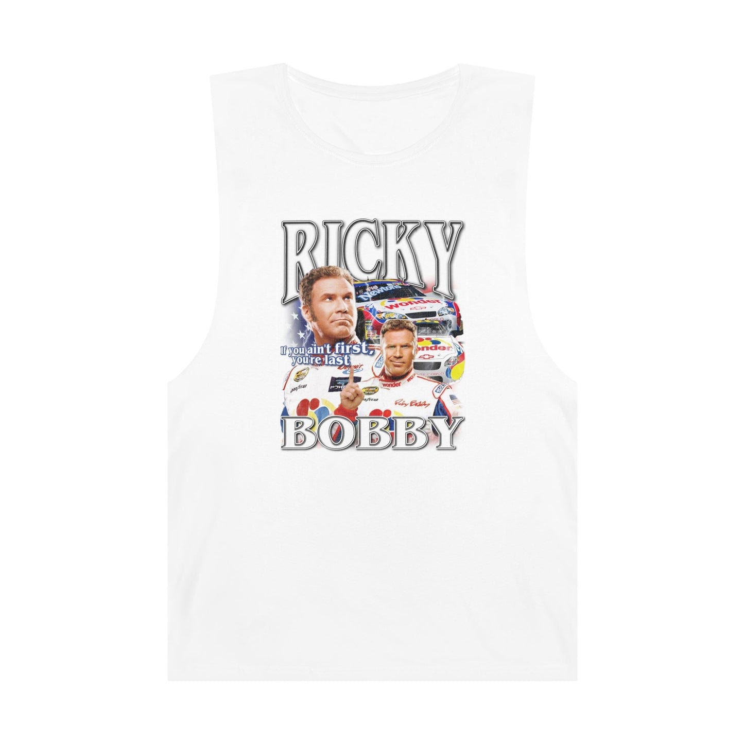 Ricky Bobby Tank Top Graphic Tees Australia White / XS Graphic T-Shirt Australia -  Cool Graphic T-Shirts Online - 