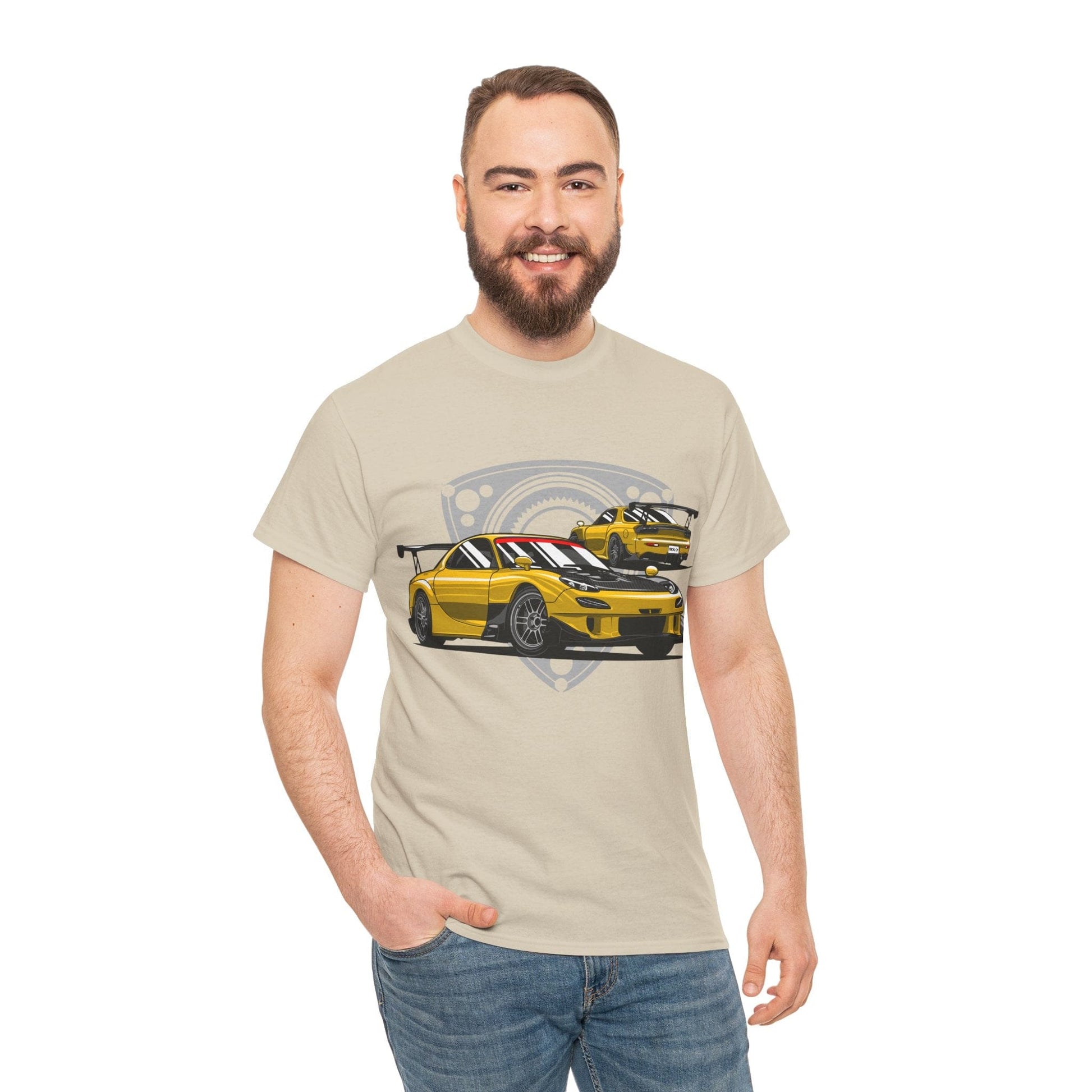 Rotary RX7 T-Shirt Printify Sand / S Graphic T-Shirt Australia -  Cool Graphic T-Shirts Online - 