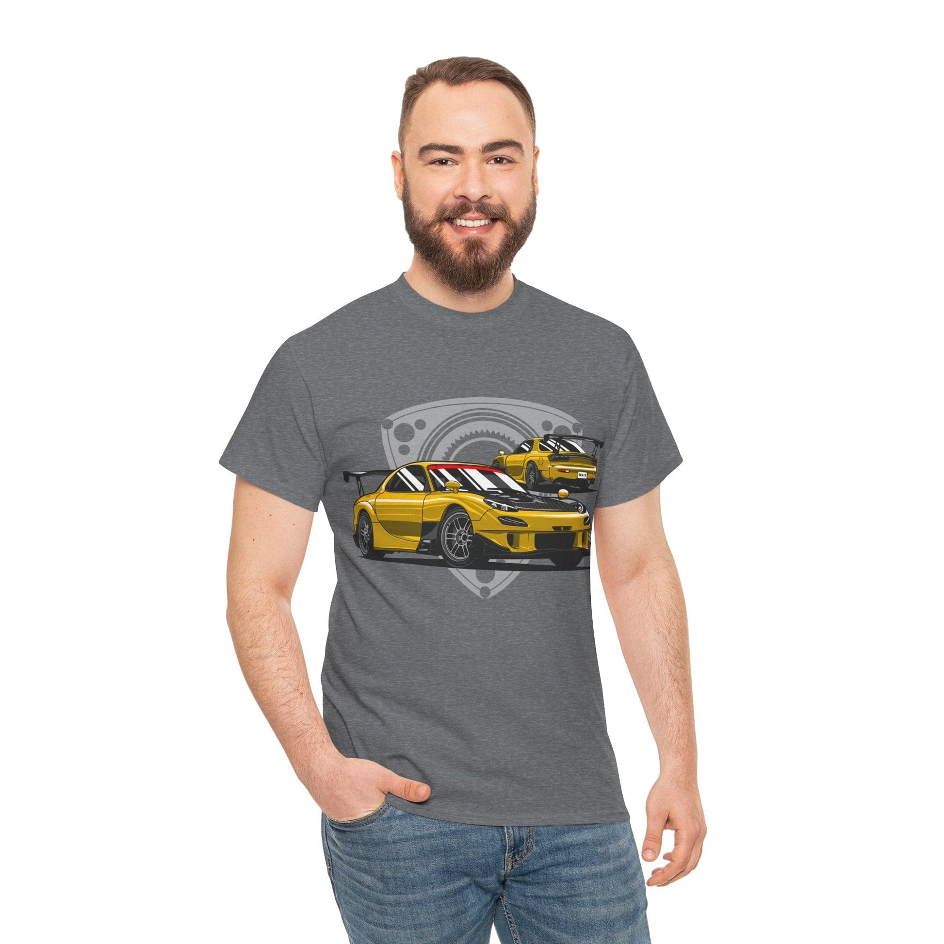 Rotary RX7 T-Shirt Printify Graphite Heather / S Graphic T-Shirt Australia -  Cool Graphic T-Shirts Online - 