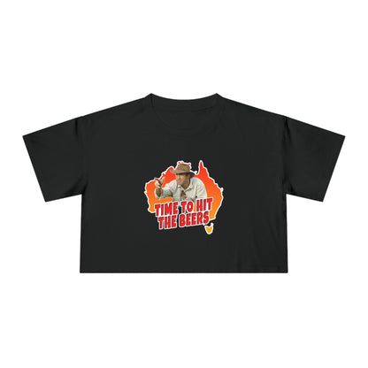 Russell Coight Time To Hit The Beers Crop Tee Graphic Tees Australia Graphic T-Shirt Australia -  Cool Graphic T-Shirts Online - 