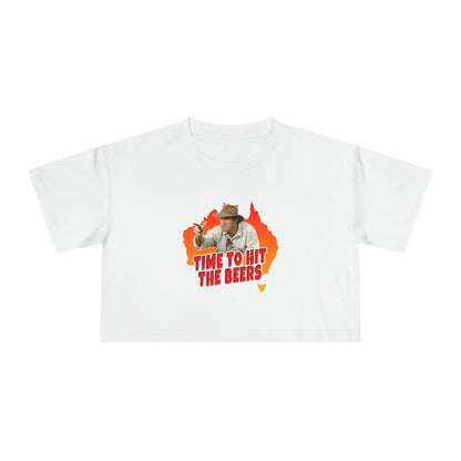 Russell Coight Time To Hit The Beers Crop Tee Graphic Tees Australia Graphic T-Shirt Australia -  Cool Graphic T-Shirts Online - 