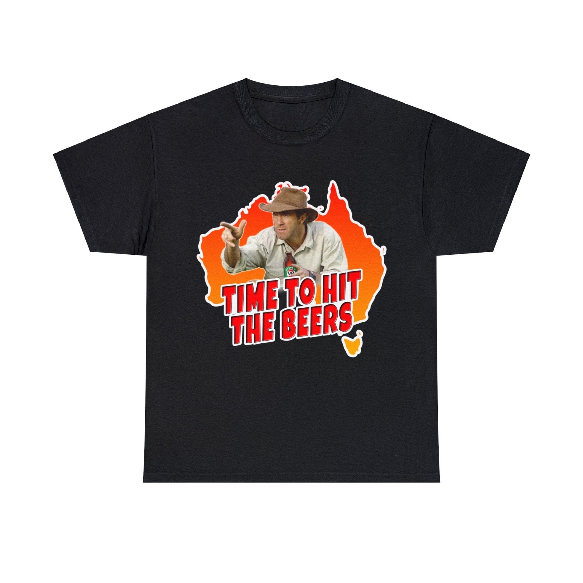 Russell Coight Time To Hit The Beers Graphic Tee Graphic Tees Australia Black / S Graphic T-Shirt Australia -  Cool Graphic T-Shirts Online - 