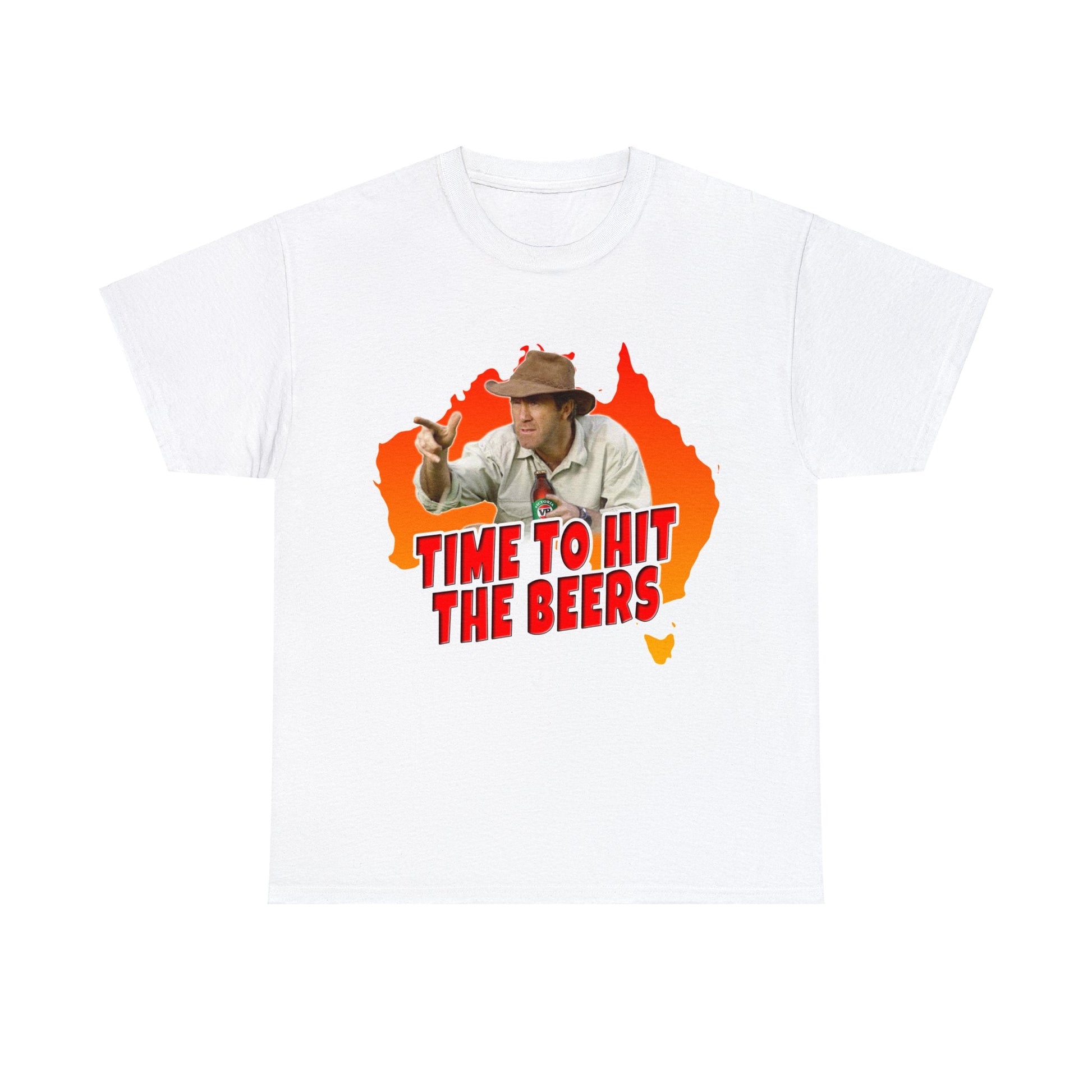 Russell Coight Time To Hit The Beers Graphic Tee Graphic Tees Australia White / S Graphic T-Shirt Australia -  Cool Graphic T-Shirts Online - 