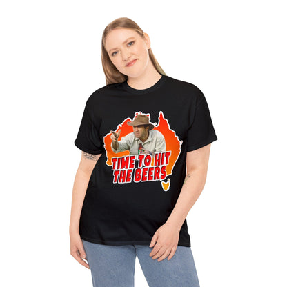 Russell Coight Time To Hit The Beers Graphic Tee Graphic Tees Australia Graphic T-Shirt Australia -  Cool Graphic T-Shirts Online - 