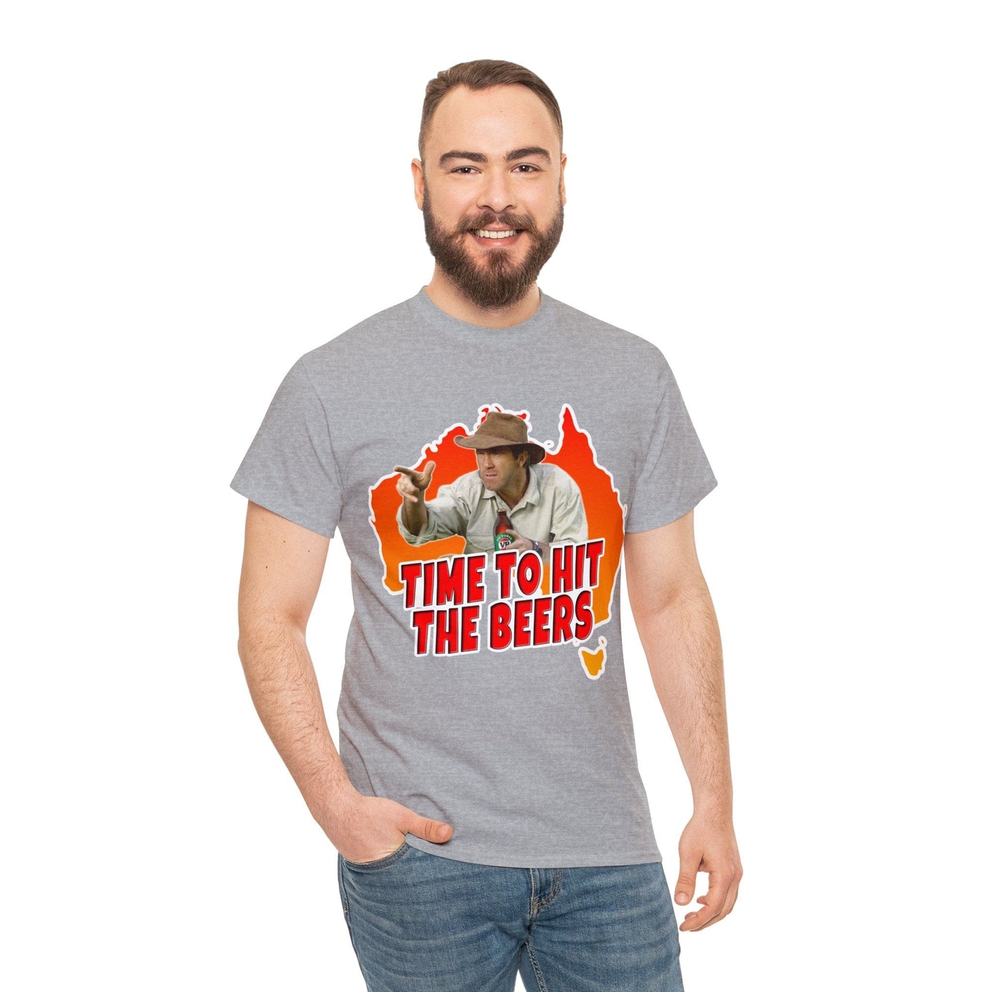 Russell Coight Time To Hit The Beers Graphic Tee Graphic Tees Australia Graphic T-Shirt Australia -  Cool Graphic T-Shirts Online - 