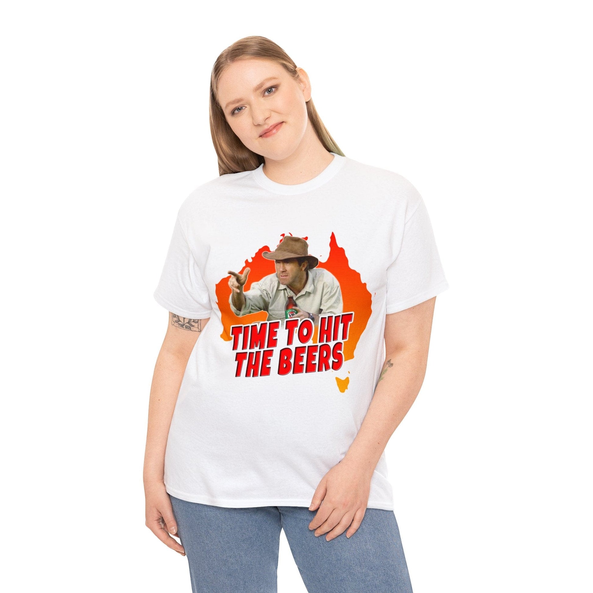 Russell Coight Time To Hit The Beers Graphic Tee Graphic Tees Australia Graphic T-Shirt Australia -  Cool Graphic T-Shirts Online - 