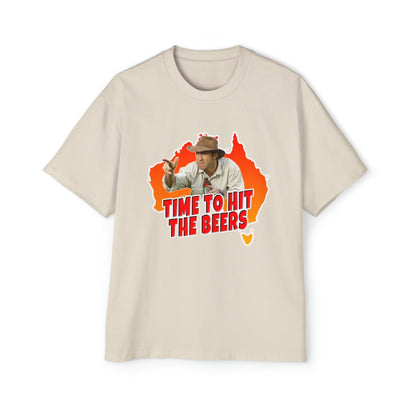 Russell Coight Time To Hit The Beers Oversized Tee Graphic Tees Australia Graphic T-Shirt Australia -  Cool Graphic T-Shirts Online - 