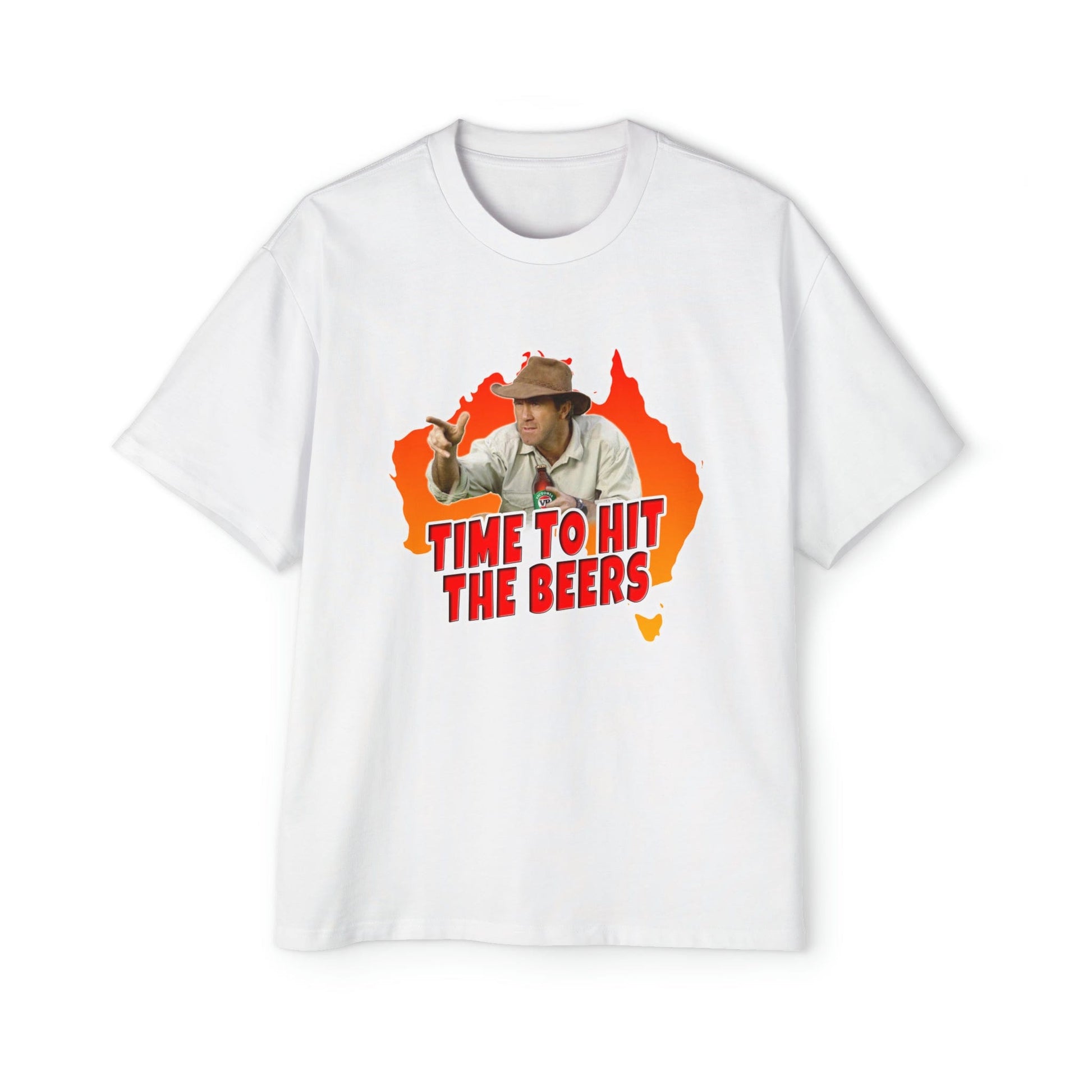 Russell Coight Time To Hit The Beers Oversized Tee Graphic Tees Australia Graphic T-Shirt Australia -  Cool Graphic T-Shirts Online - 