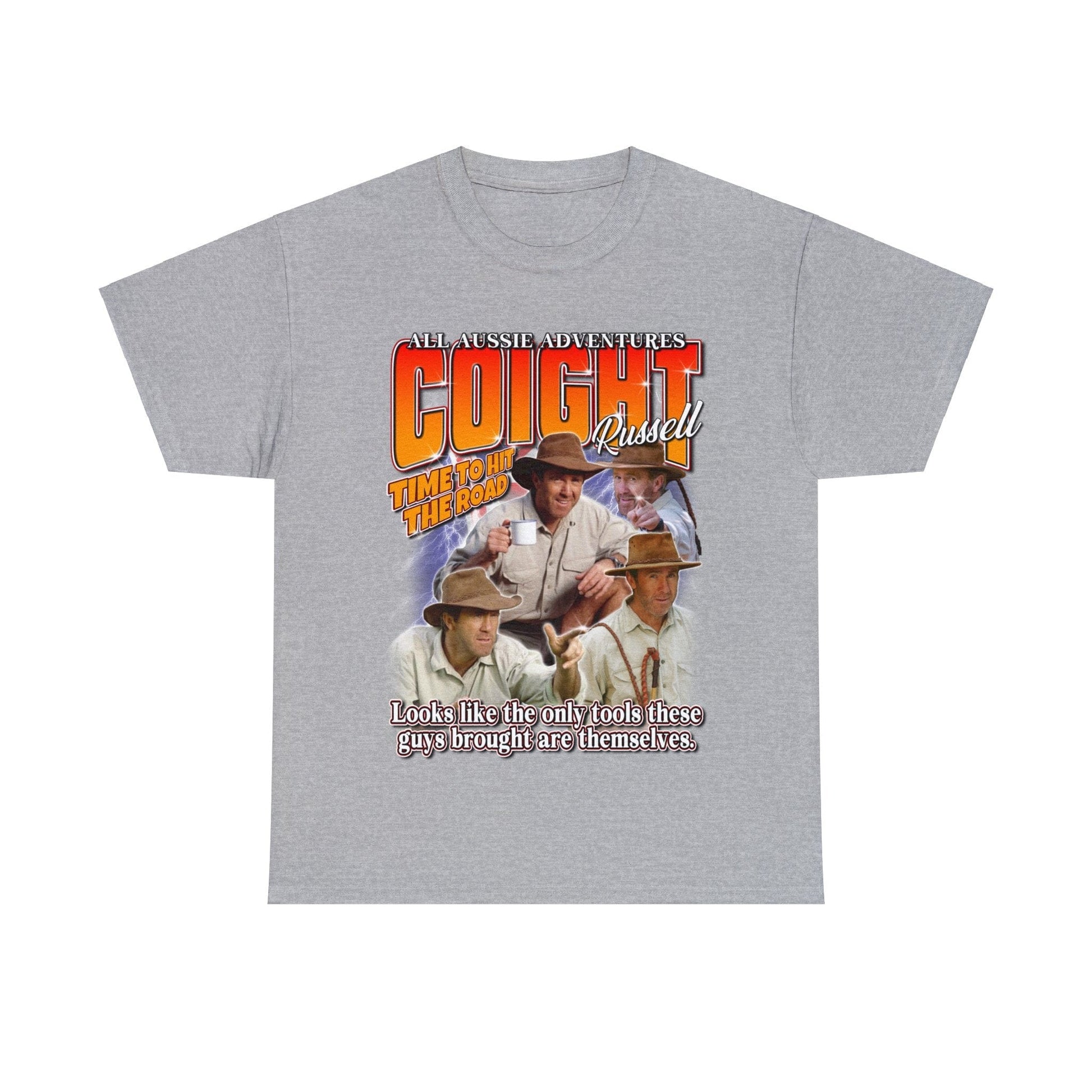 Russell Coight Tools Graphic Tee Graphic Tees Australia Sport Grey / S Graphic T-Shirt Australia -  Cool Graphic T-Shirts Online -  Russell Coight Tools T-Shirt | Funny Aussie Graphic Tee