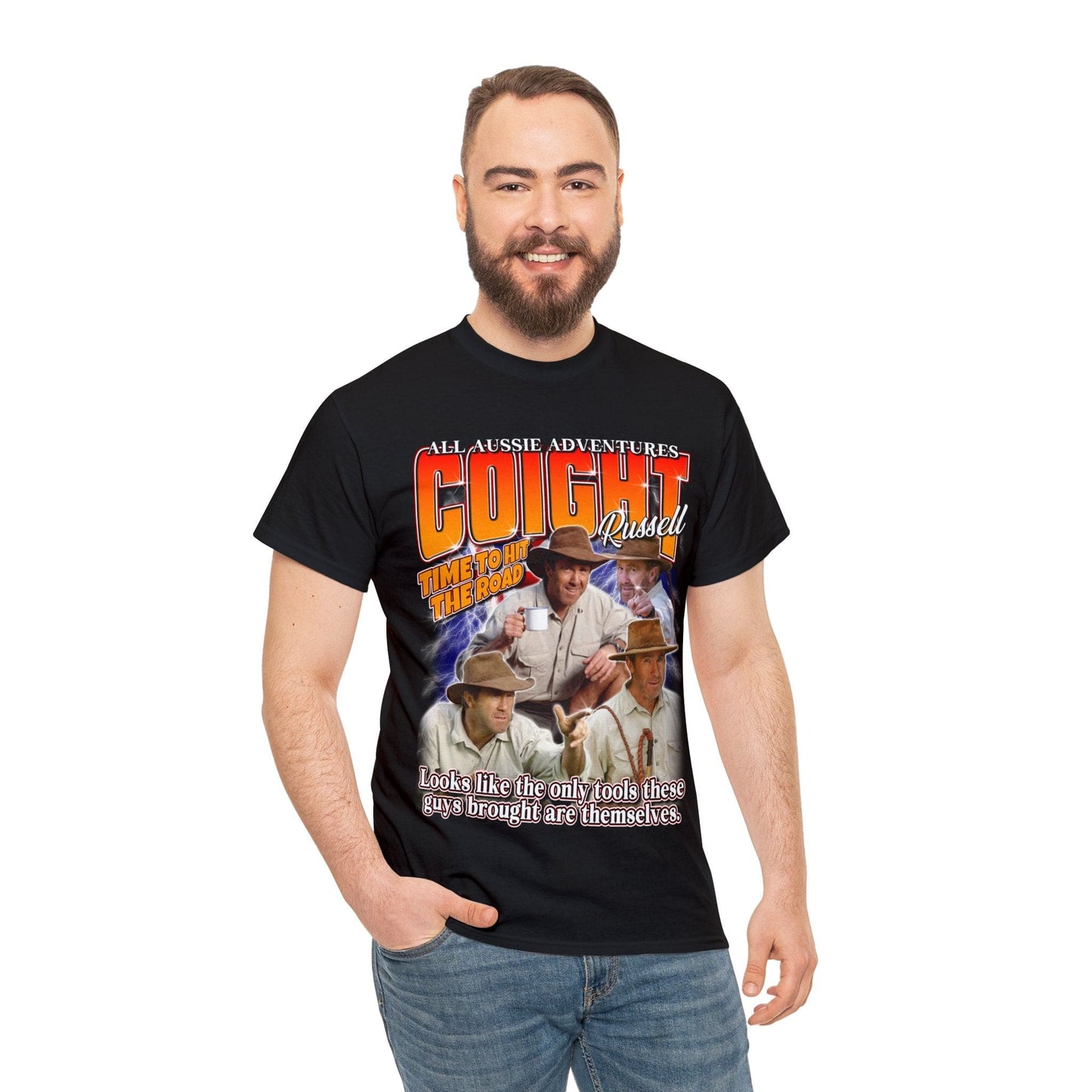 Russell Coight Tools Graphic Tee Graphic Tees Australia Graphic T-Shirt Australia -  Cool Graphic T-Shirts Online -  Russell Coight Tools T-Shirt | Funny Aussie Graphic Tee