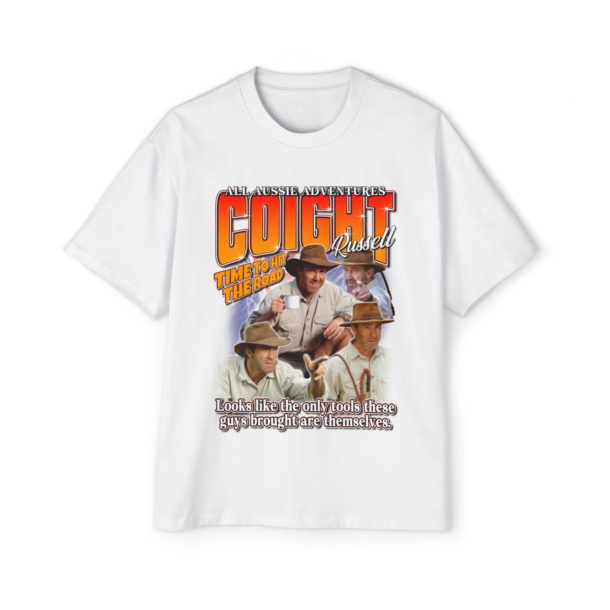 Russell Coight Tools Oversized Tee Graphic Tees Australia White / S Graphic T-Shirt Australia -  Cool Graphic T-Shirts Online - 