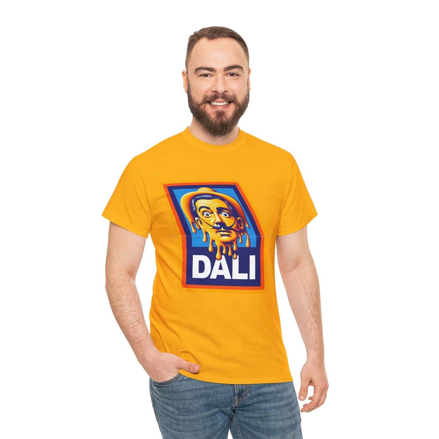 Salvador Dali Aldi Graphic Tee Graphic Tees Australia Gold / S Graphic T-Shirt Australia -  Cool Graphic T-Shirts Online -  Salvador Dali Aldi T-Shirt | Funny T-Shirts Australia