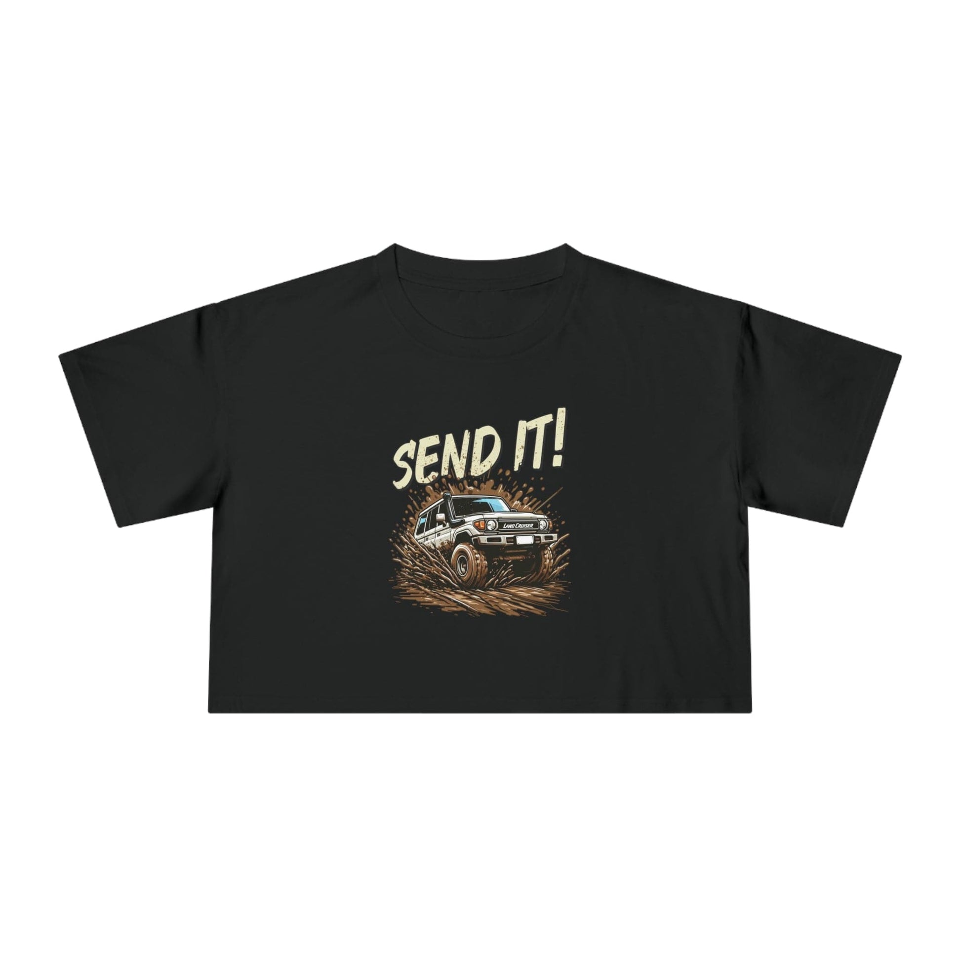 Send It! Landcruiser Crop Tee Graphic Tees Australia Graphic T-Shirt Australia -  Cool Graphic T-Shirts Online -  Send It! Landcruiser Crop Tee | Womens 4wd T-Shirts Australia