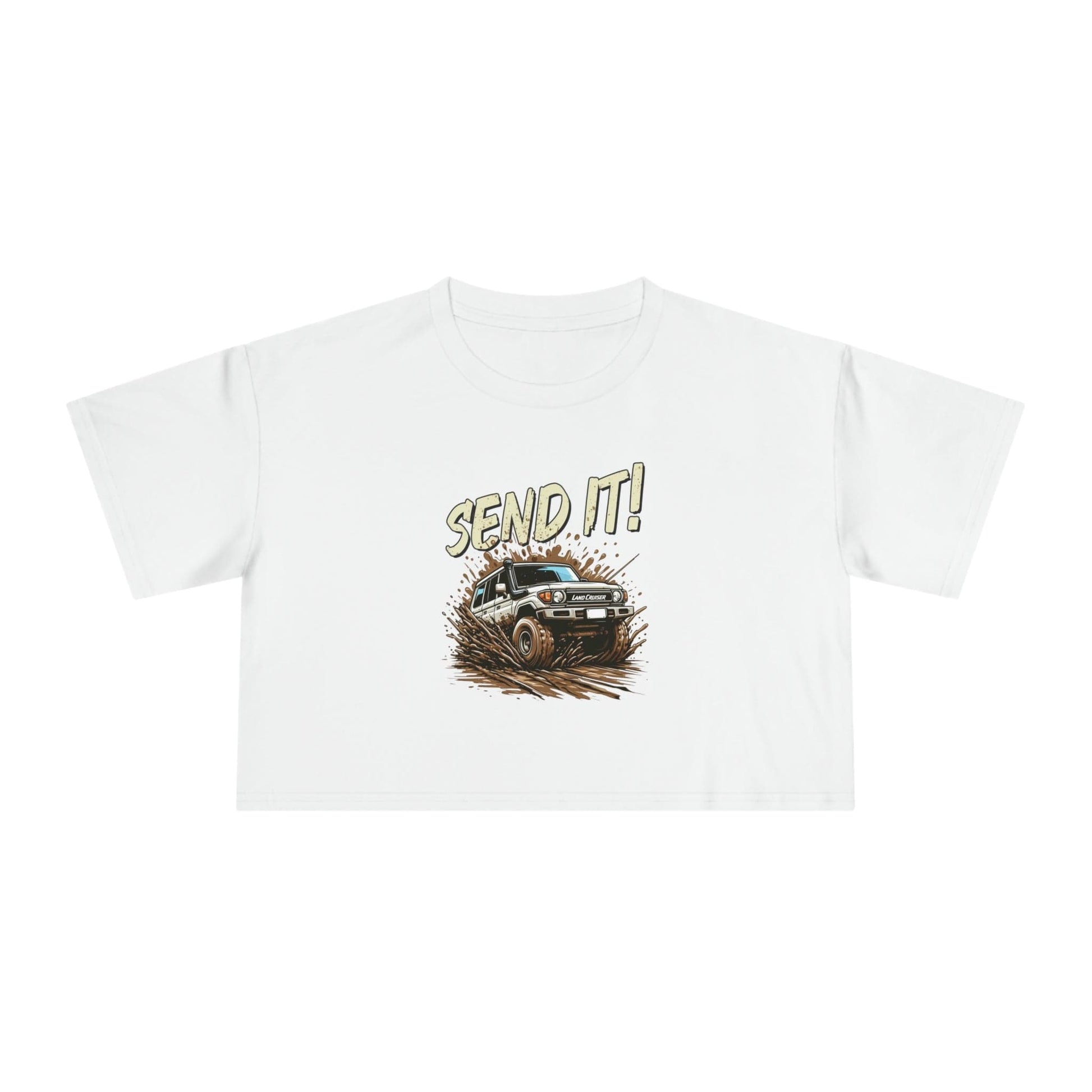 Send It! Landcruiser Crop Tee Graphic Tees Australia Graphic T-Shirt Australia -  Cool Graphic T-Shirts Online -  Send It! Landcruiser Crop Tee | Womens 4wd T-Shirts Australia