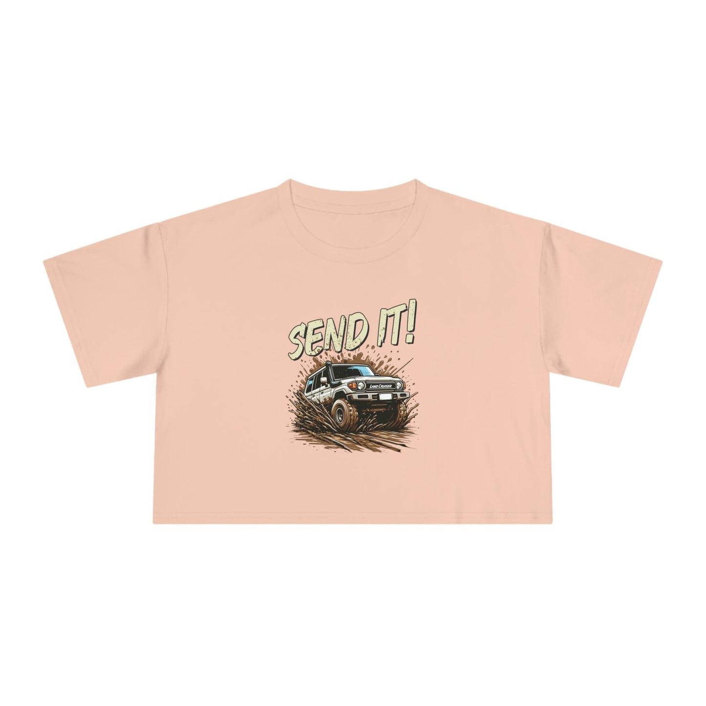 Send It! Landcruiser Crop Tee Graphic Tees Australia Graphic T-Shirt Australia -  Cool Graphic T-Shirts Online -  Send It! Landcruiser Crop Tee | Womens 4wd T-Shirts Australia