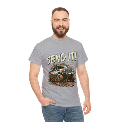 Send It! Landcruiser Graphic Tee Graphic Tees Australia Sport Grey / S Graphic T-Shirt Australia -  Cool Graphic T-Shirts Online -  Send It! Landcruiser T-Shirt | 4wd & 4x4 T-Shirts Australia