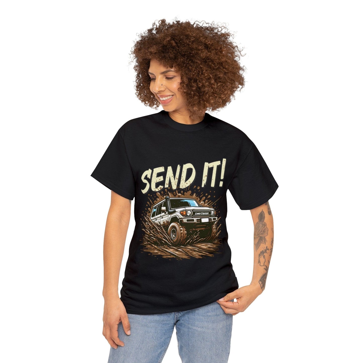 Send It! Landcruiser Graphic Tee Graphic Tees Australia Graphic T-Shirt Australia -  Cool Graphic T-Shirts Online -  Send It! Landcruiser T-Shirt | 4wd & 4x4 T-Shirts Australia