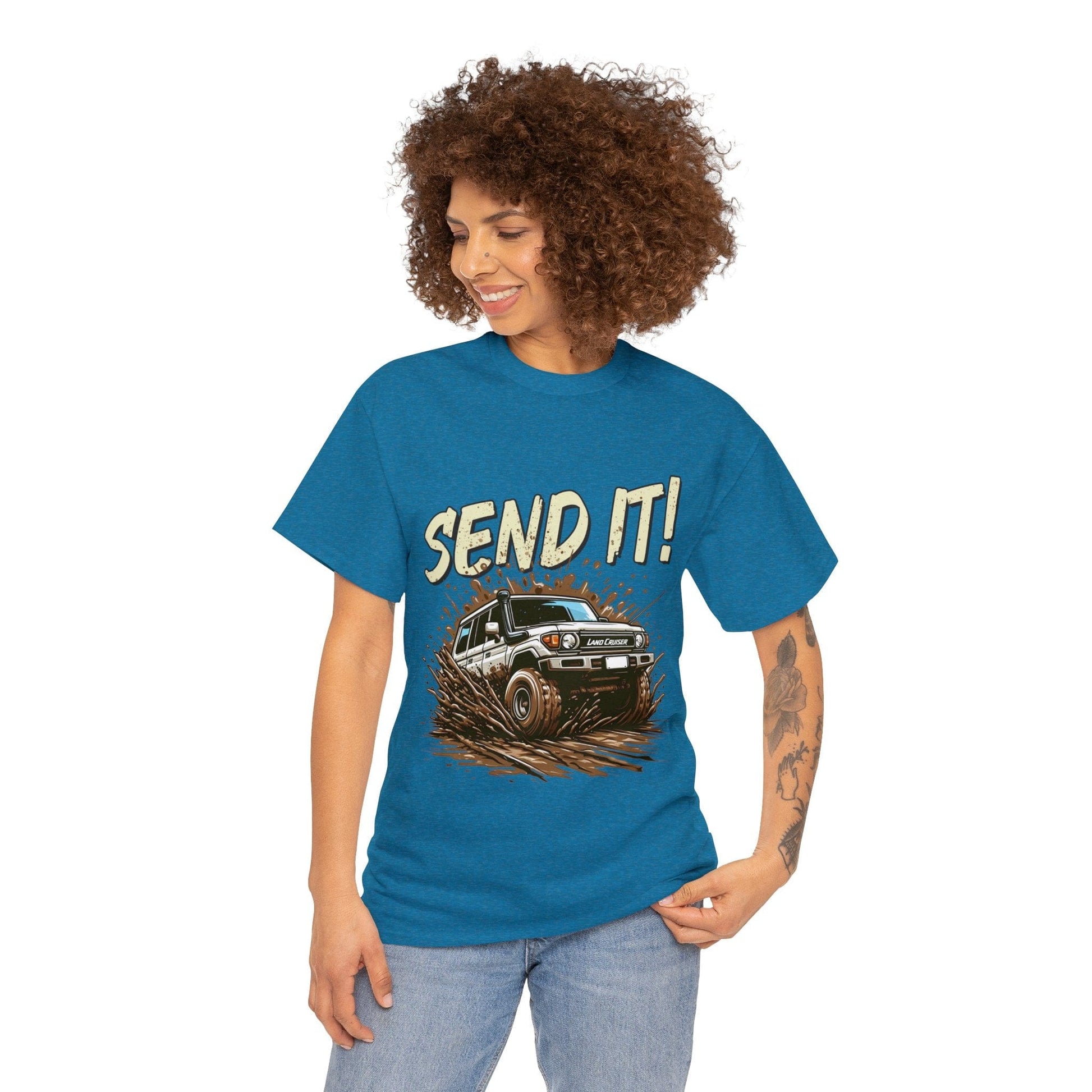 Send It! Landcruiser Graphic Tee Graphic Tees Australia Graphic T-Shirt Australia -  Cool Graphic T-Shirts Online -  Send It! Landcruiser T-Shirt | 4wd & 4x4 T-Shirts Australia