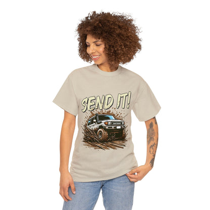 Send It! Landcruiser Graphic Tee Graphic Tees Australia Graphic T-Shirt Australia -  Cool Graphic T-Shirts Online -  Send It! Landcruiser T-Shirt | 4wd & 4x4 T-Shirts Australia