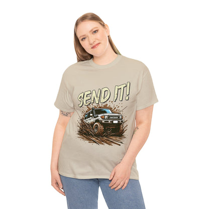 Send It! Landcruiser Graphic Tee Graphic Tees Australia Graphic T-Shirt Australia -  Cool Graphic T-Shirts Online -  Send It! Landcruiser T-Shirt | 4wd & 4x4 T-Shirts Australia