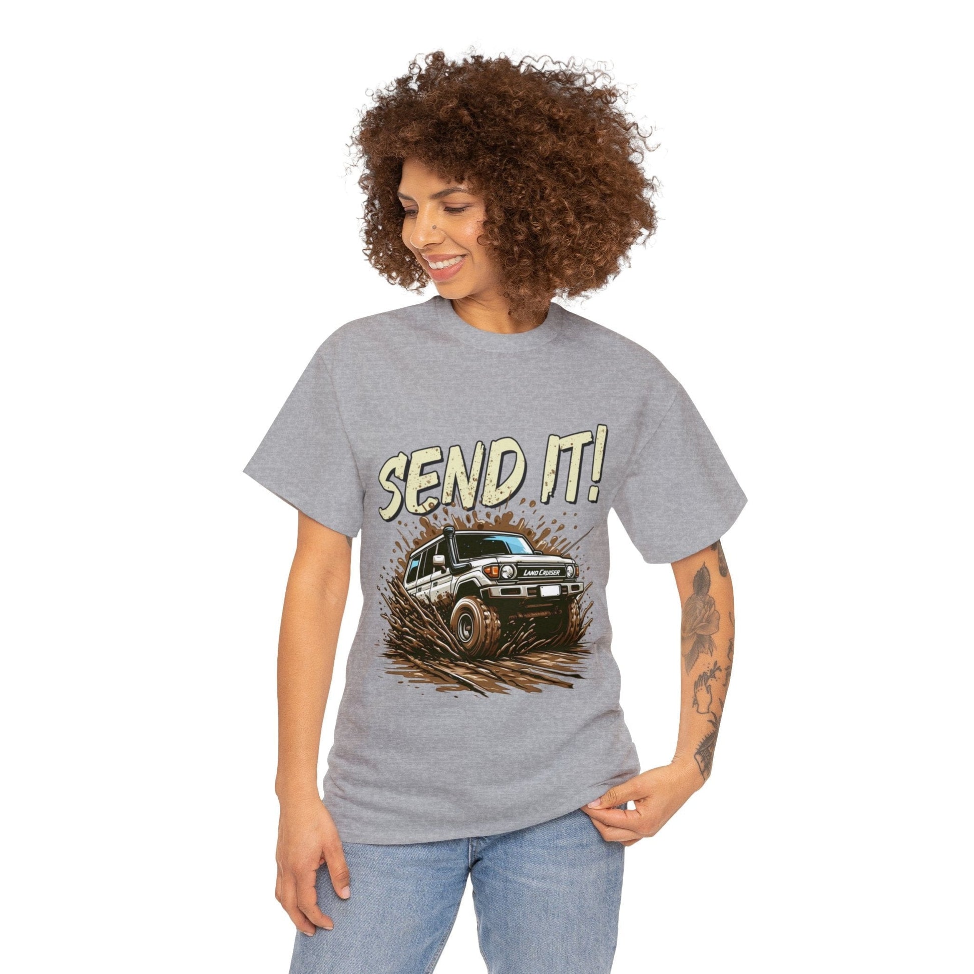 Send It! Landcruiser Graphic Tee Graphic Tees Australia Graphic T-Shirt Australia -  Cool Graphic T-Shirts Online -  Send It! Landcruiser T-Shirt | 4wd & 4x4 T-Shirts Australia