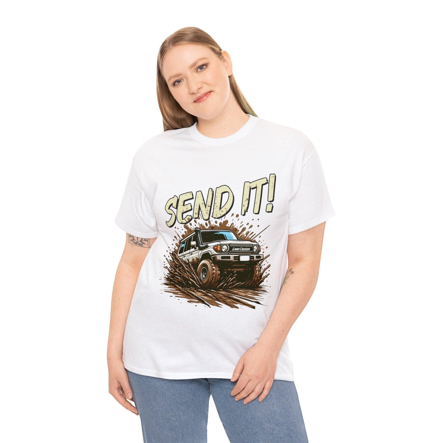 Send It! Landcruiser Graphic Tee Graphic Tees Australia Graphic T-Shirt Australia -  Cool Graphic T-Shirts Online -  Send It! Landcruiser T-Shirt | 4wd & 4x4 T-Shirts Australia