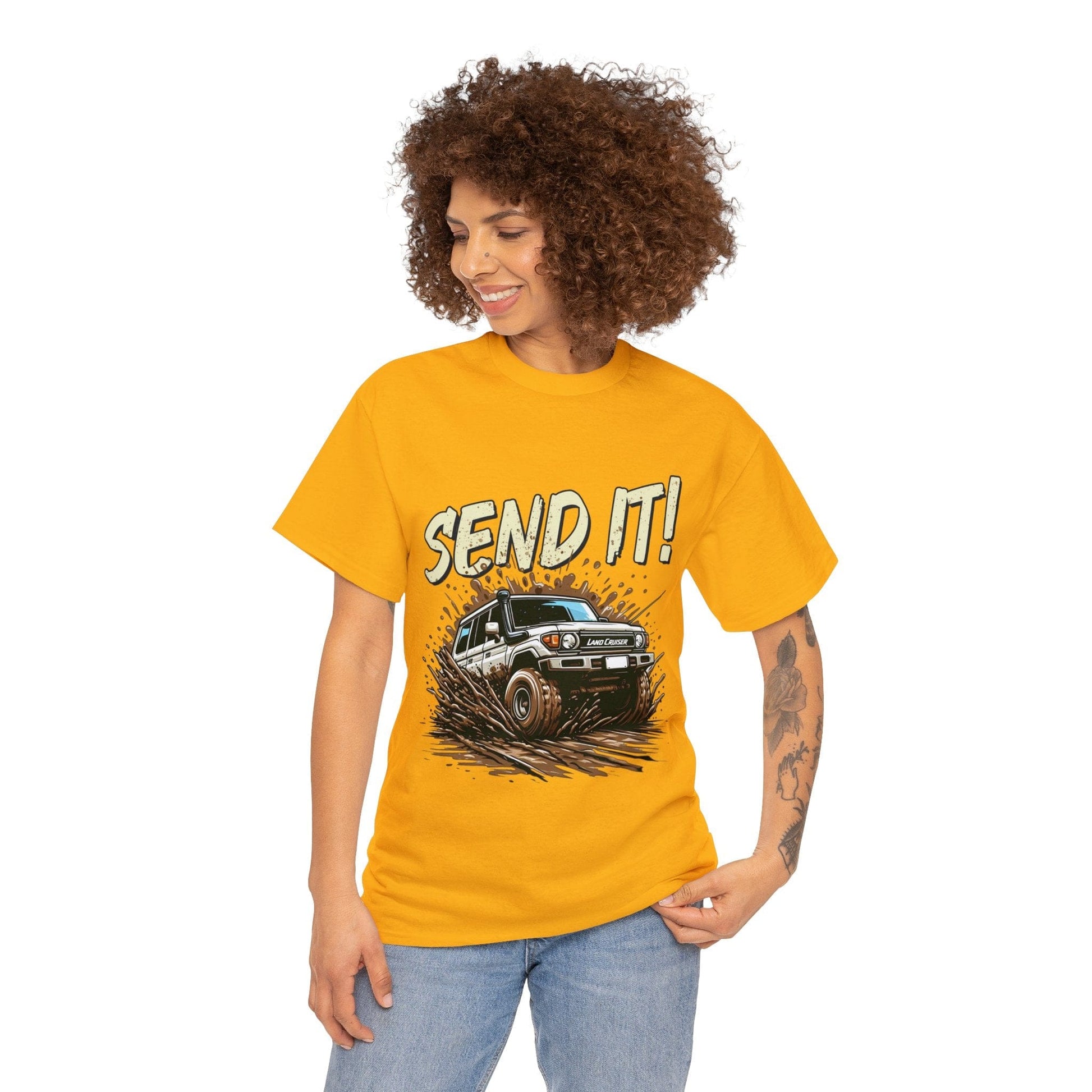 Send It! Landcruiser Graphic Tee Graphic Tees Australia Graphic T-Shirt Australia -  Cool Graphic T-Shirts Online -  Send It! Landcruiser T-Shirt | 4wd & 4x4 T-Shirts Australia